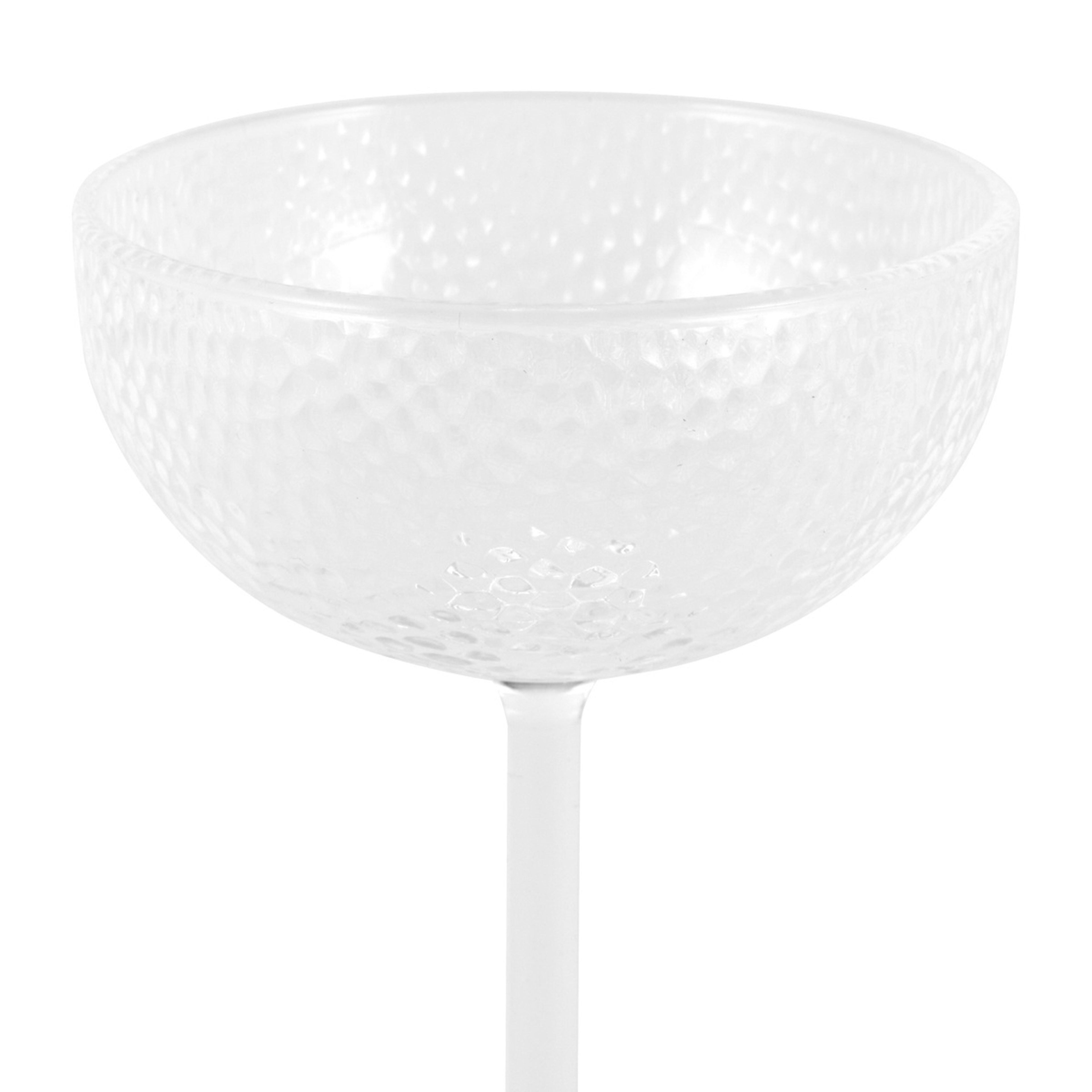 3 4 Clear Acrylic Hammered Coupe Glasses, 3 of 5