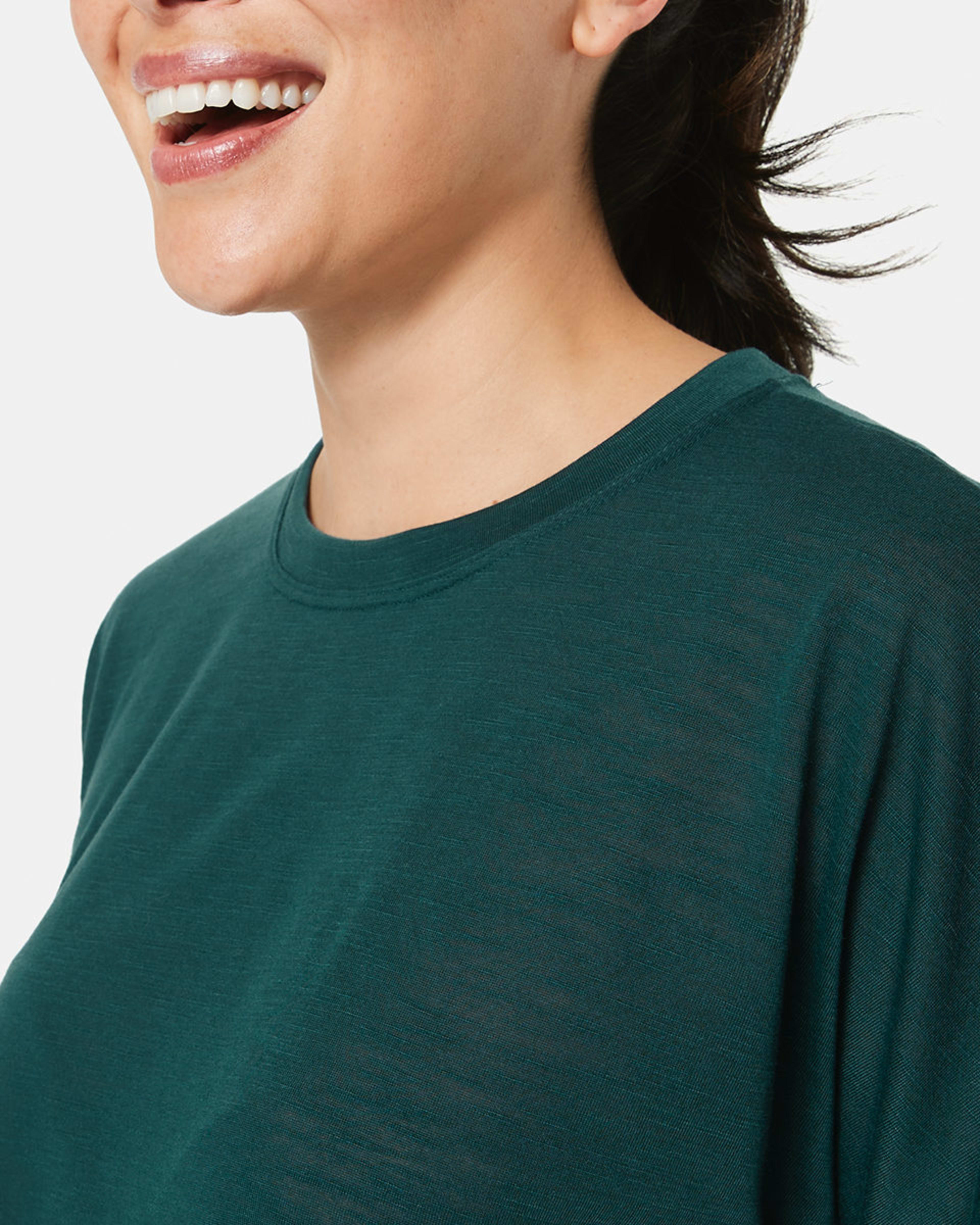 4 Active Womens Relax Sleeve T-shirt Deep Teal, 4 of 5