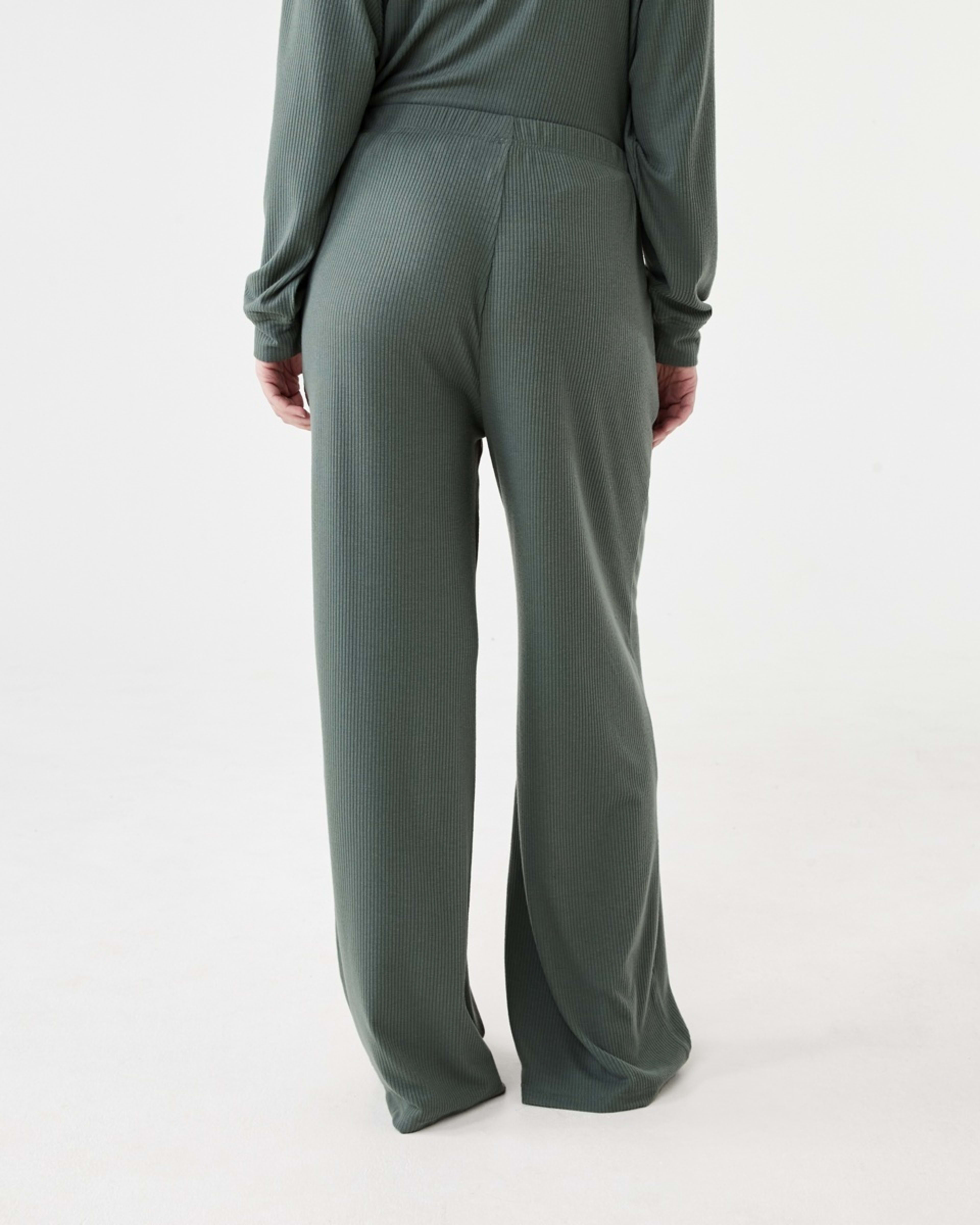 3 Brushed Rib Flare Pants Smke Green, 3 of 6