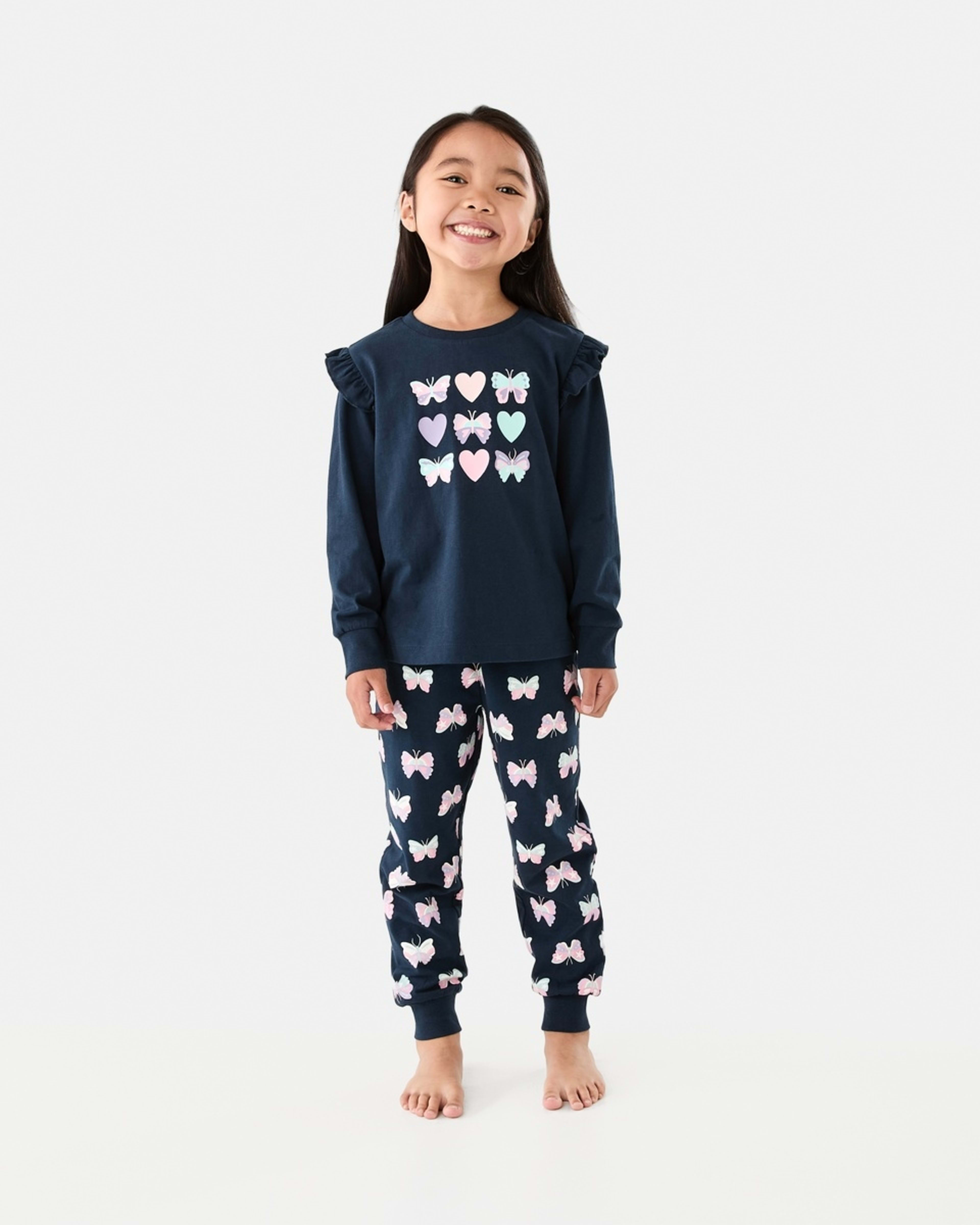 1 Jersey Pyjama Set Nvy Bttfly