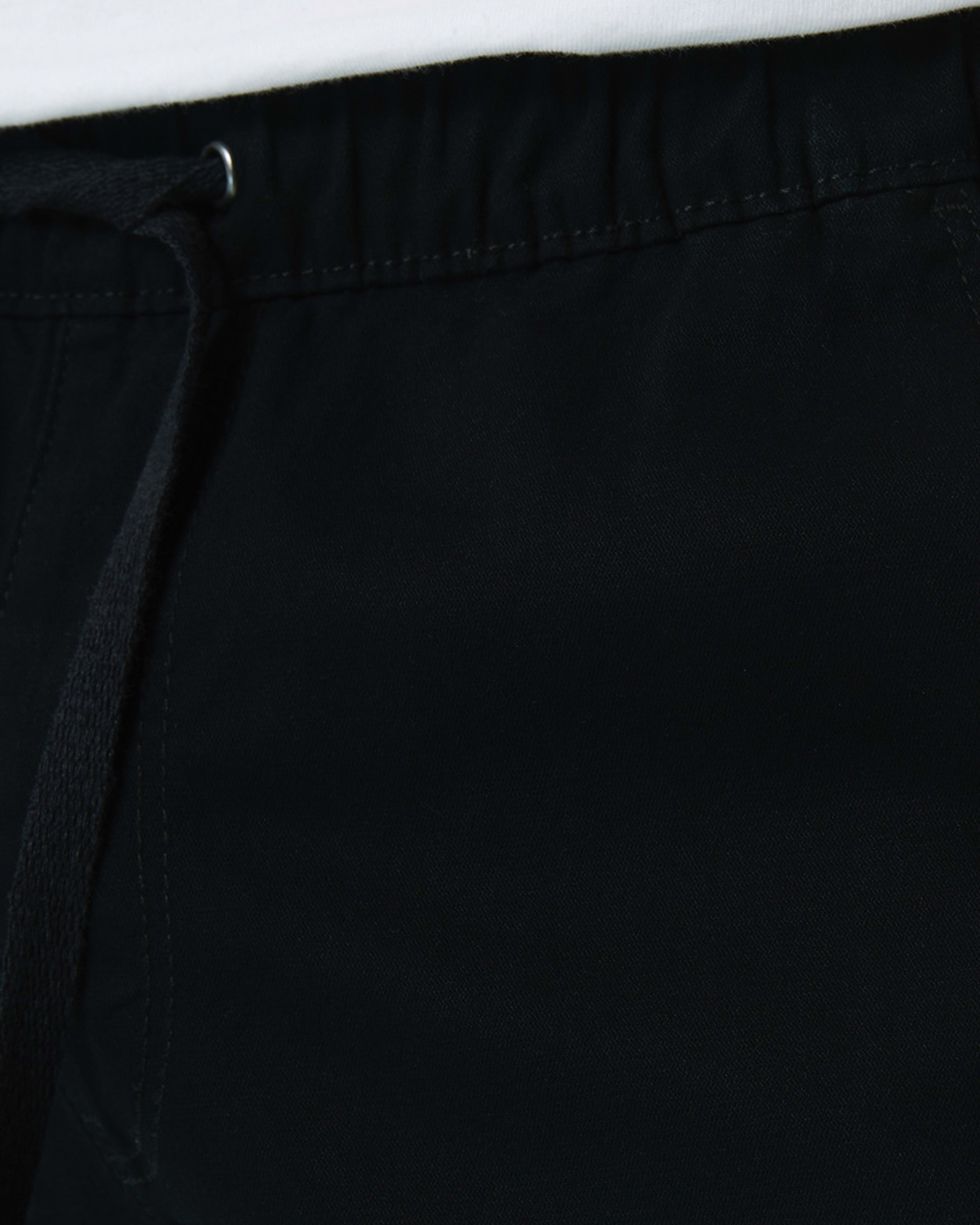 6 Elastic Waist and Cuffed Cargo Pants BLACK, 6 of 6