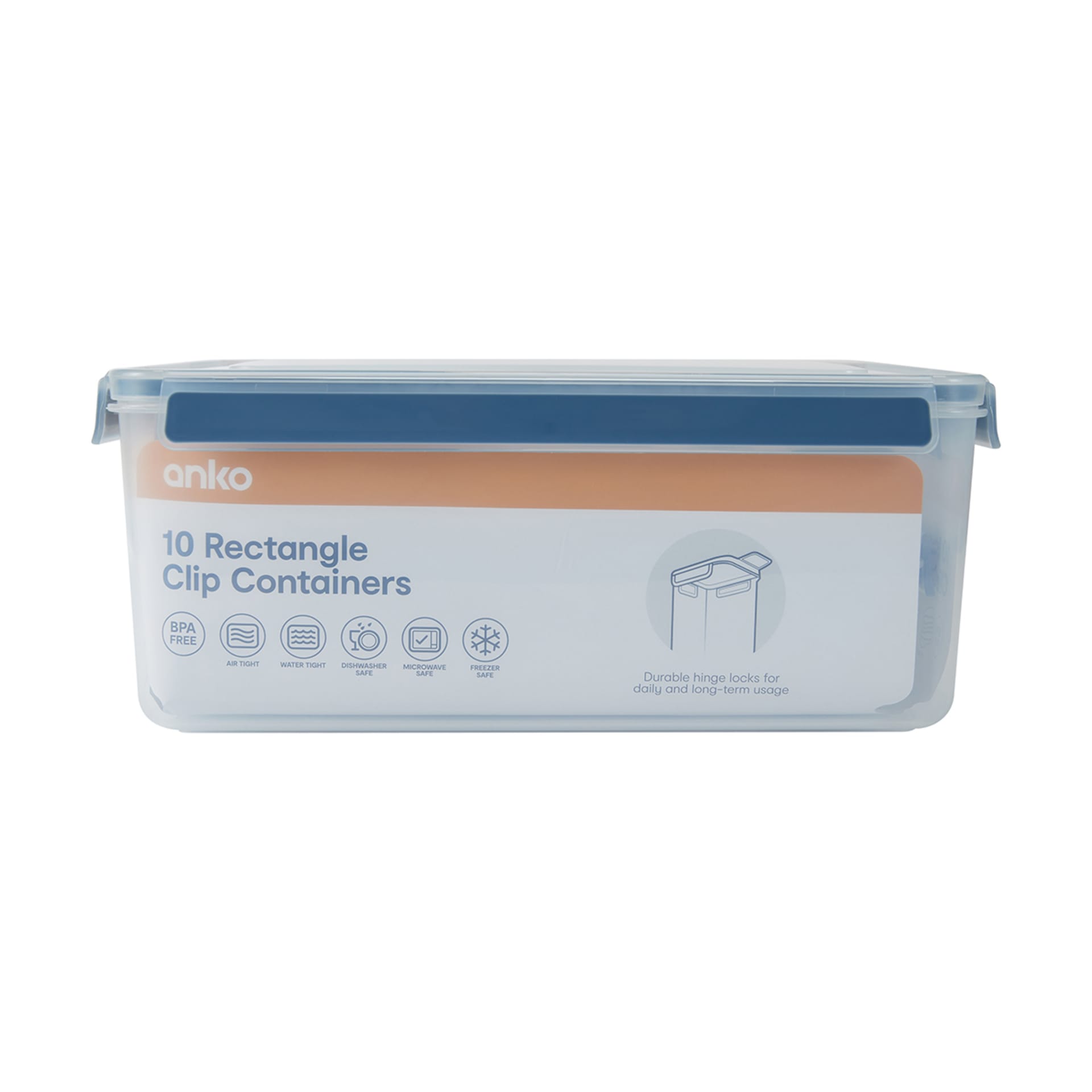 10 Pack Rectangle Clip Containers - Kmart