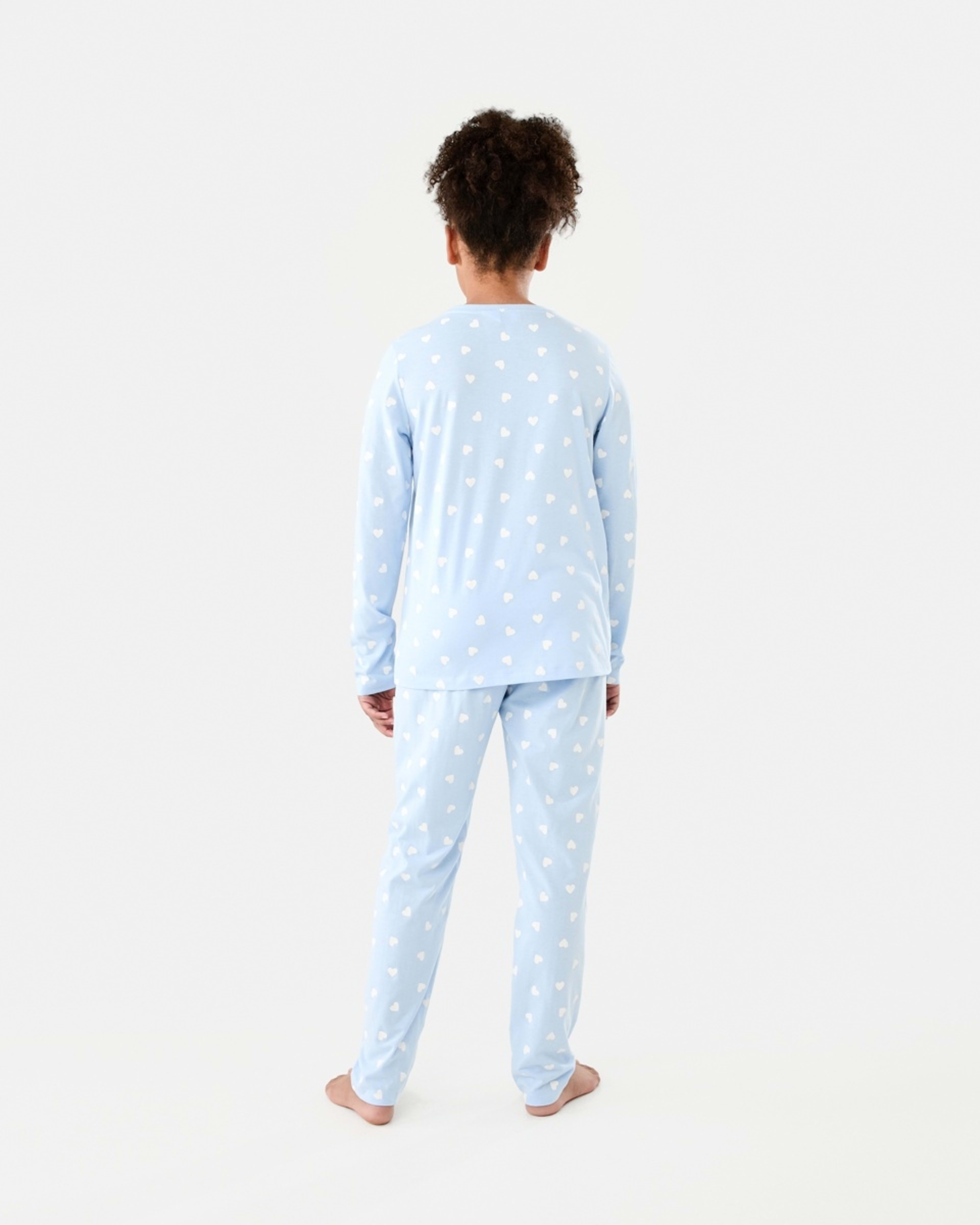 2 Knit Pyjama Set Hearts Blue, 2 of 9
