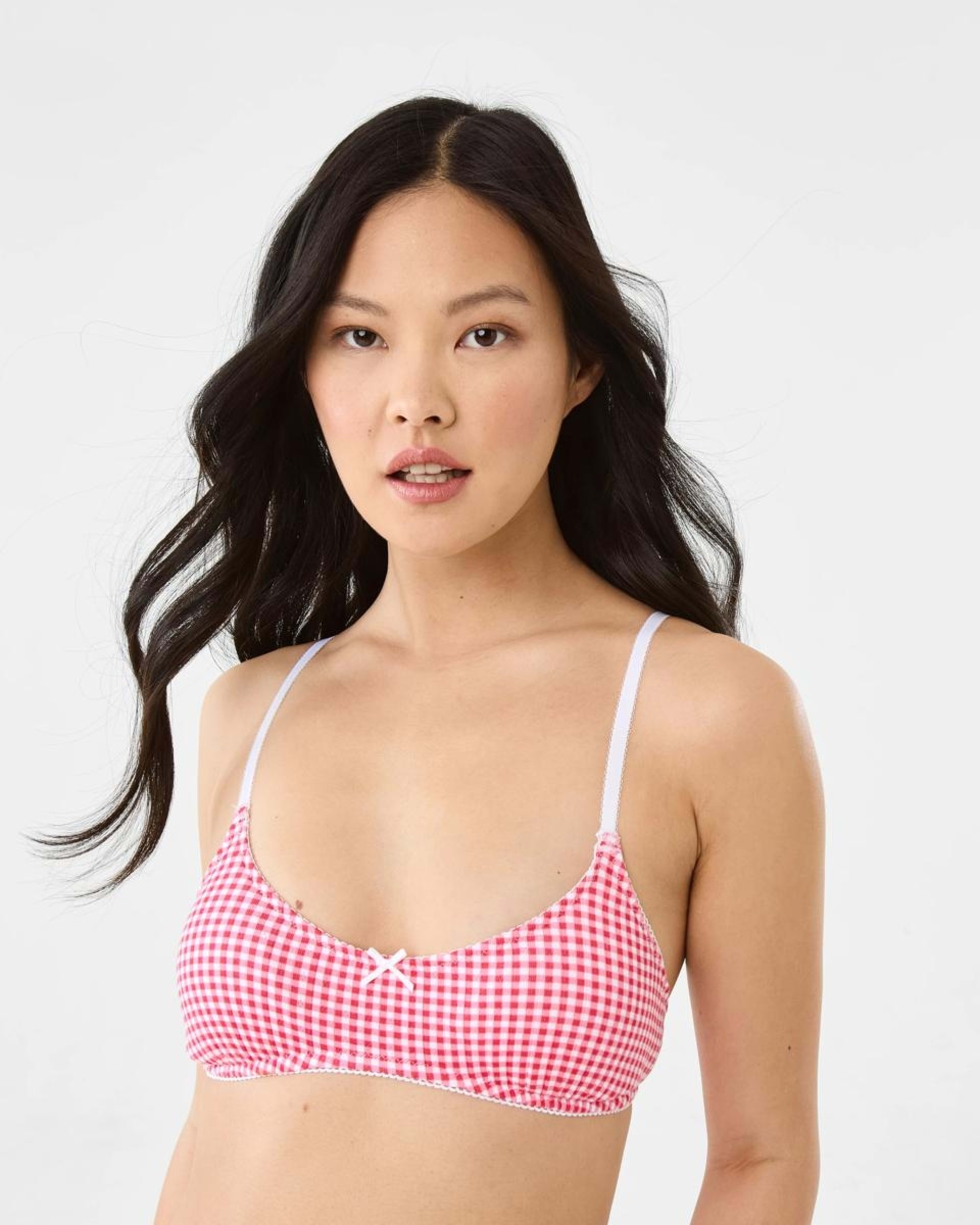 1 Pointelle Scoop Crop MINI CHECK CORDYLINE, 1 of 7