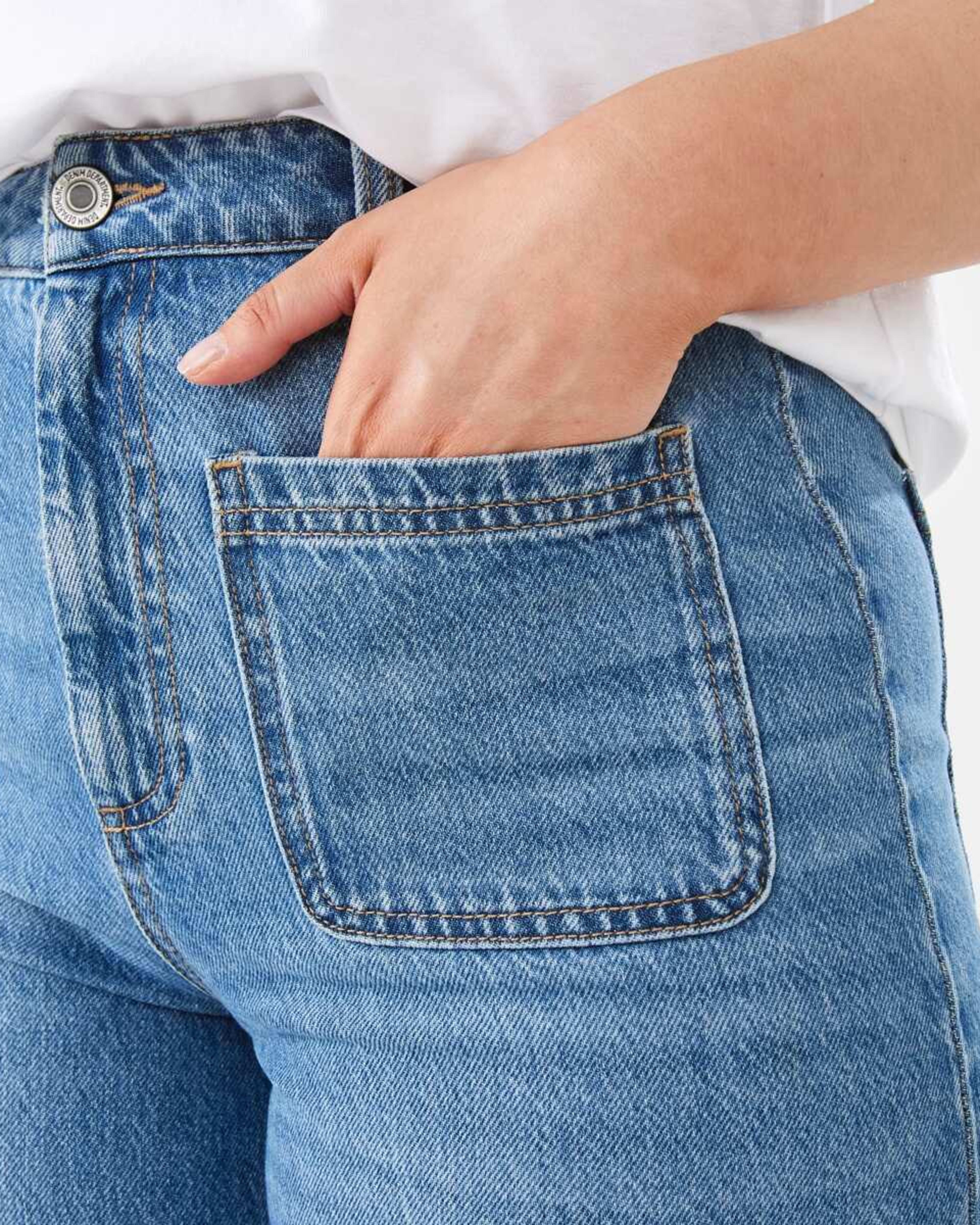 6 Wide Leg Pocket Jeans MID WASH, 6 of 10