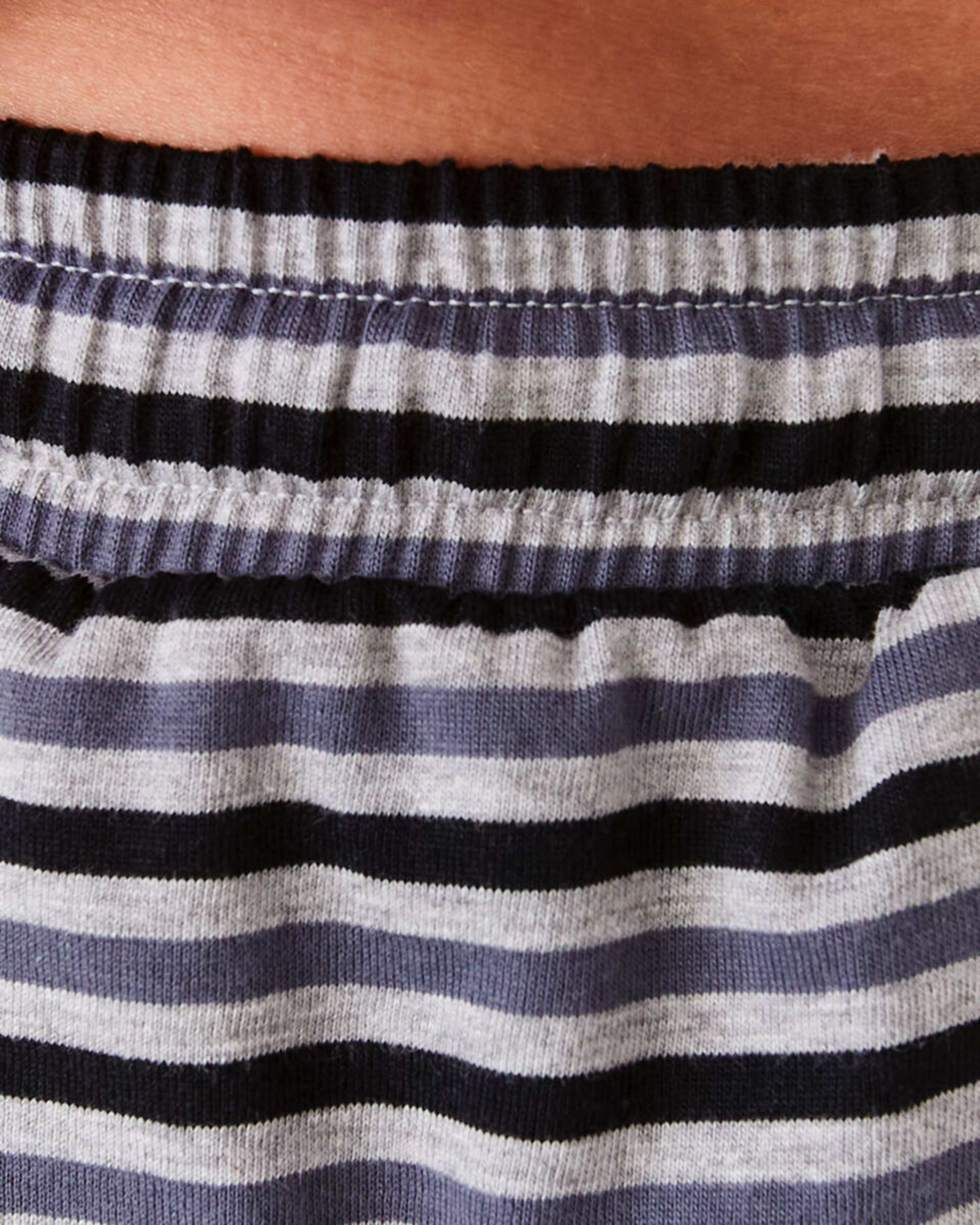 5 Short Sleeve Henley Neck Knit Pyjama Set Horiznstrp, 5 of 9
