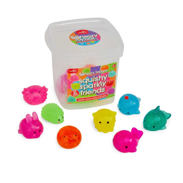 12 Pack ToyMania The Sensory Toy Box Squishy Sparkly Friends Set - Kmart