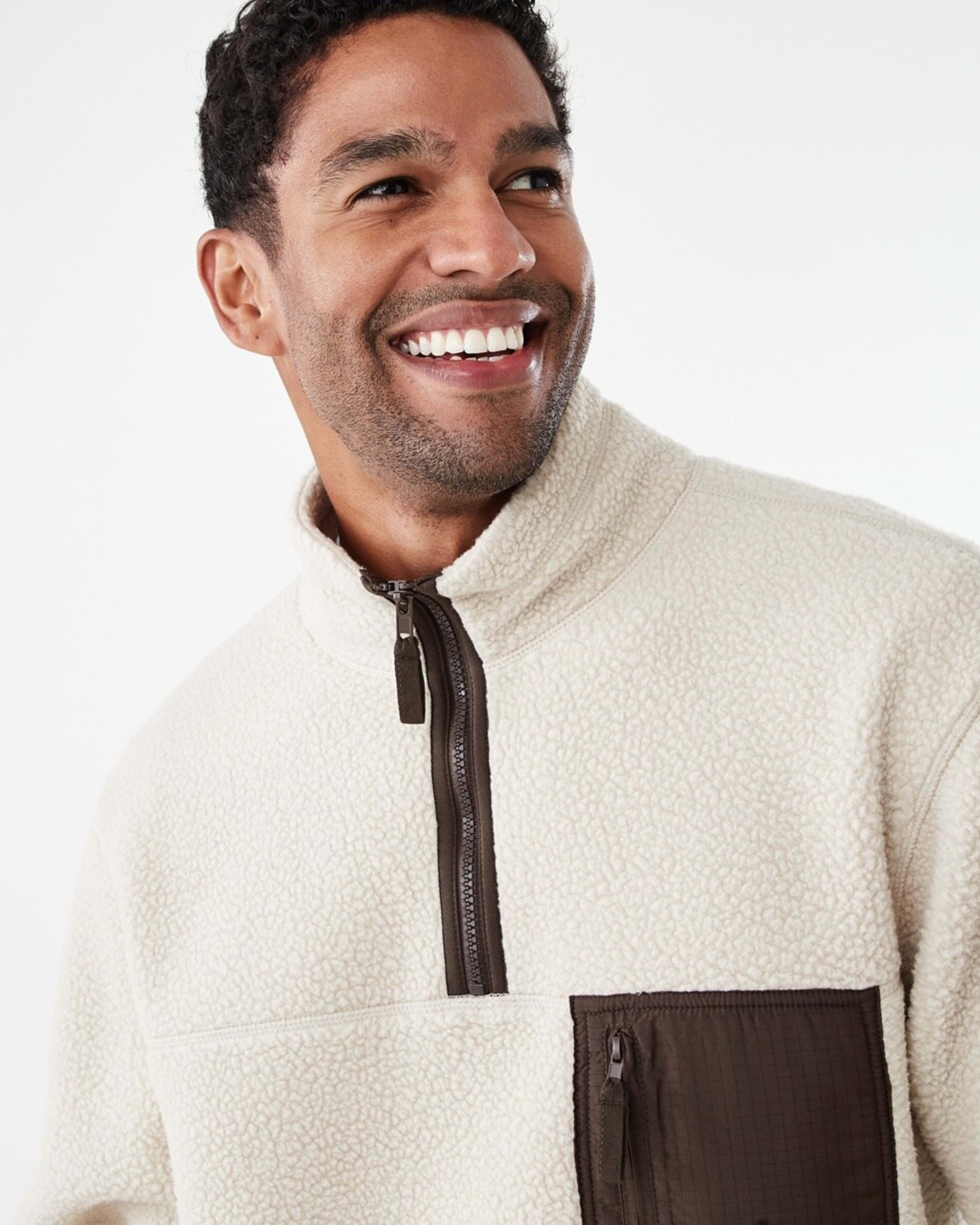 4 Polar Fleece 1/4 Zip Sweatshirt Bge Ntrl, 4 of 7