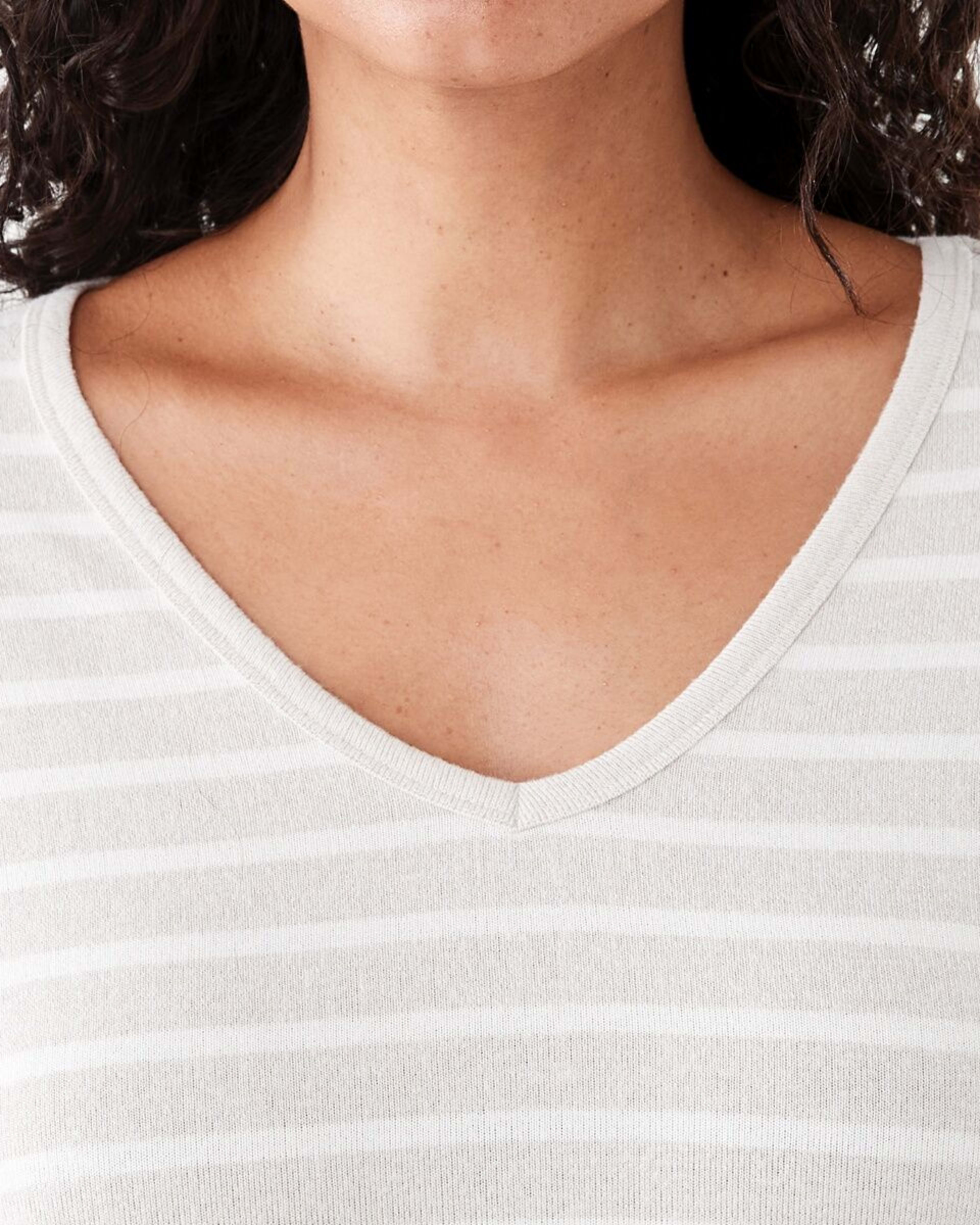 5 Long Sleeve Brushed V-Neck Top Tonal Strp, 5 of 5