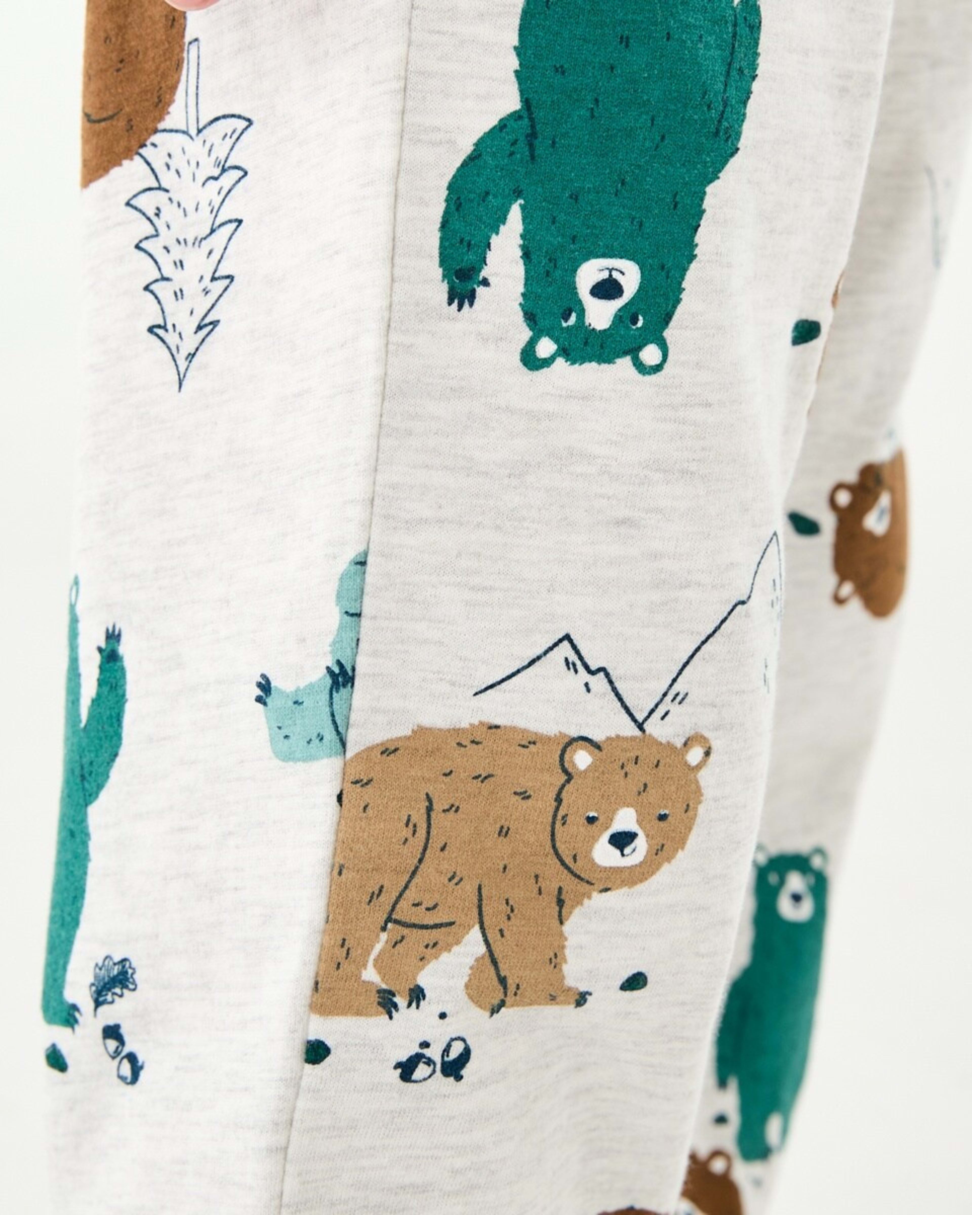 5 Jersey Pyjama Set Bear White Marle, 5 of 9