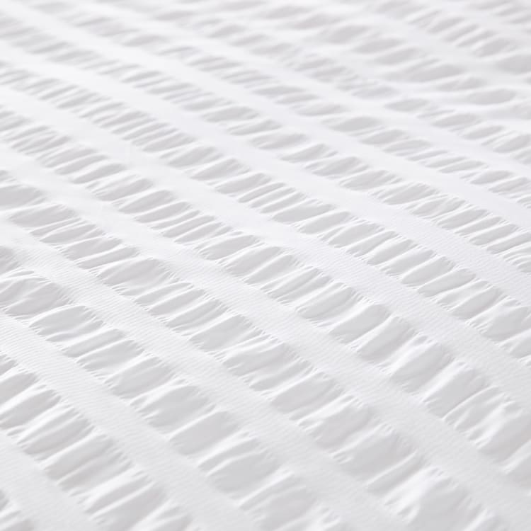 Amity Seersucker Quilt Cover Set Queen Bed, White Kmart