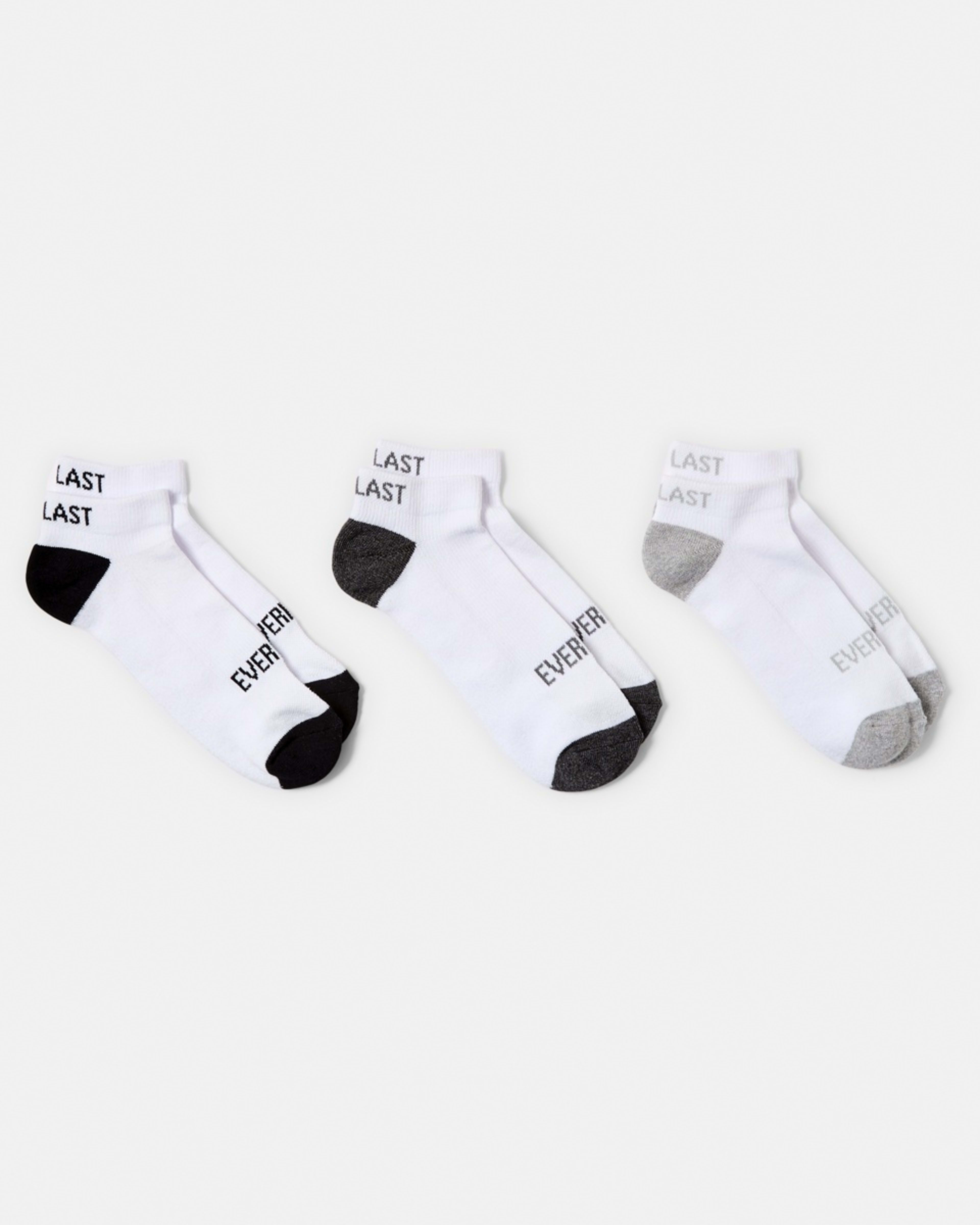 1 3 Pack Everlast Mens Performance Low Cut Socks Wht Colour, 1 of 3