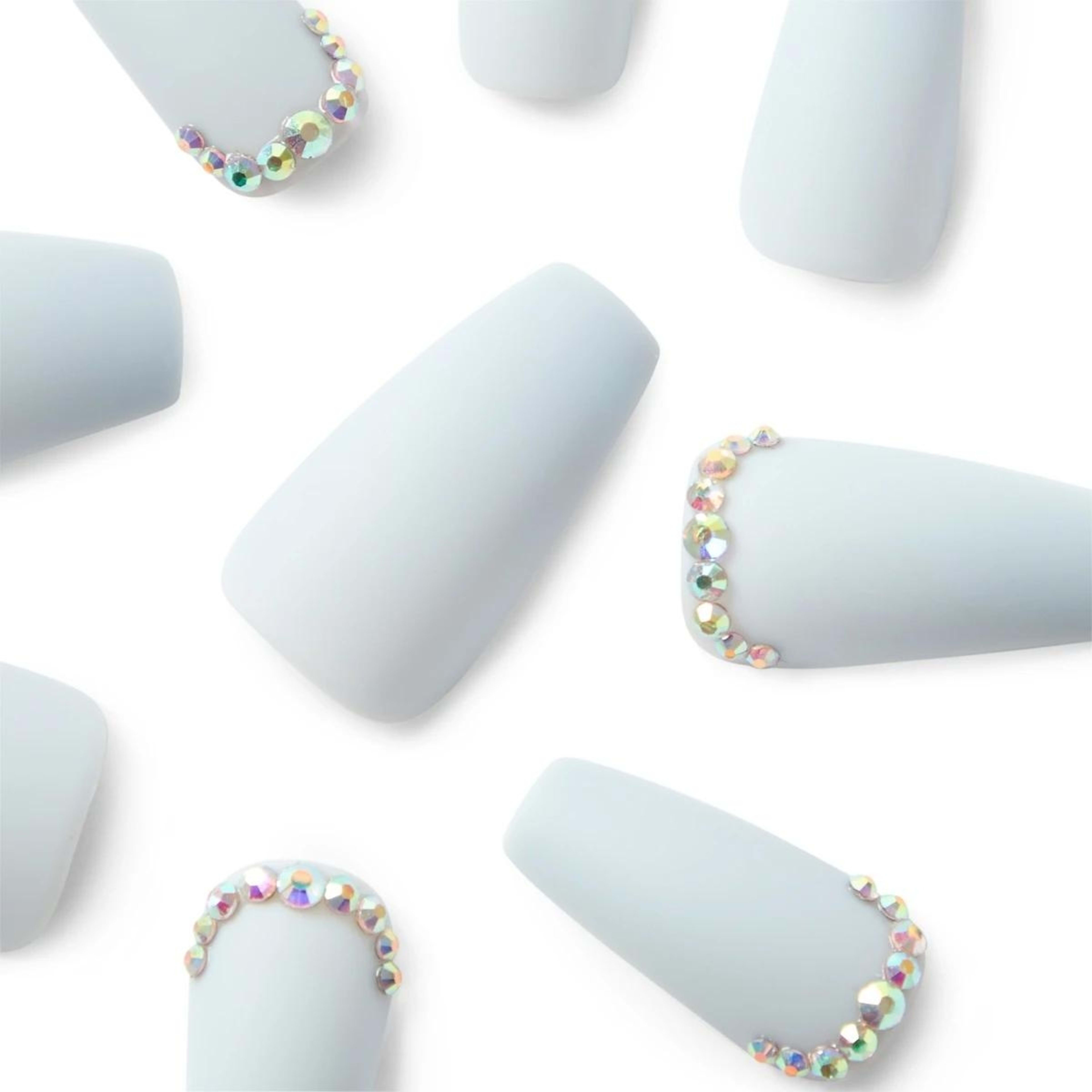 3 OXX Cosmetics 24 Pack Artificial Nails with Adhesive - Squareletto Shape, Blue, 3 of 5