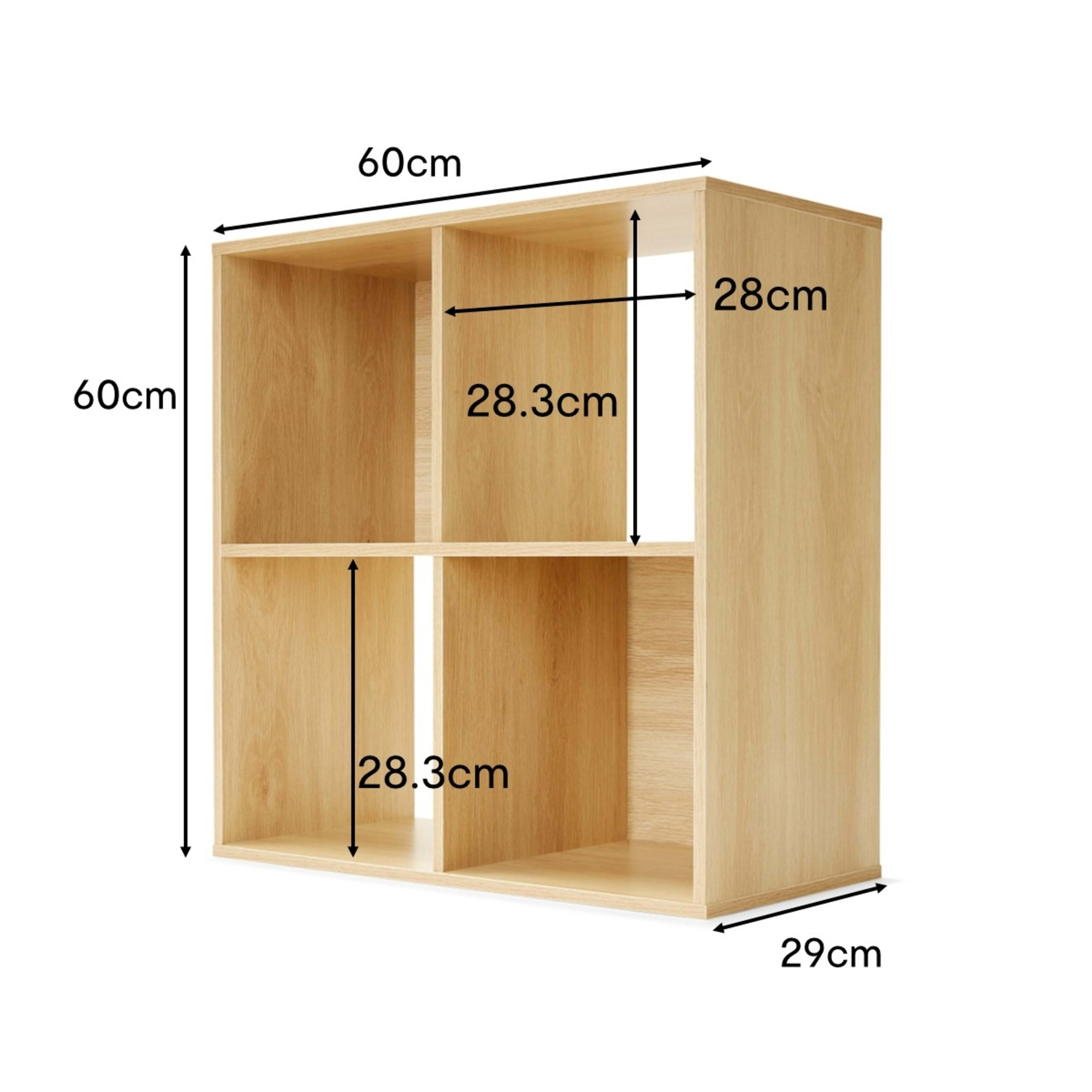 3 4 Cube Display Storage Unit - Oak, 3 of 5