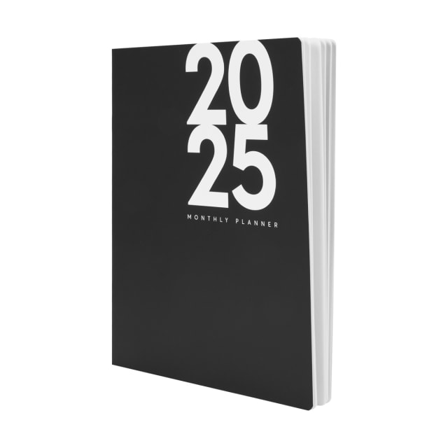 2025 Monthly Planner Diary Black Kmart