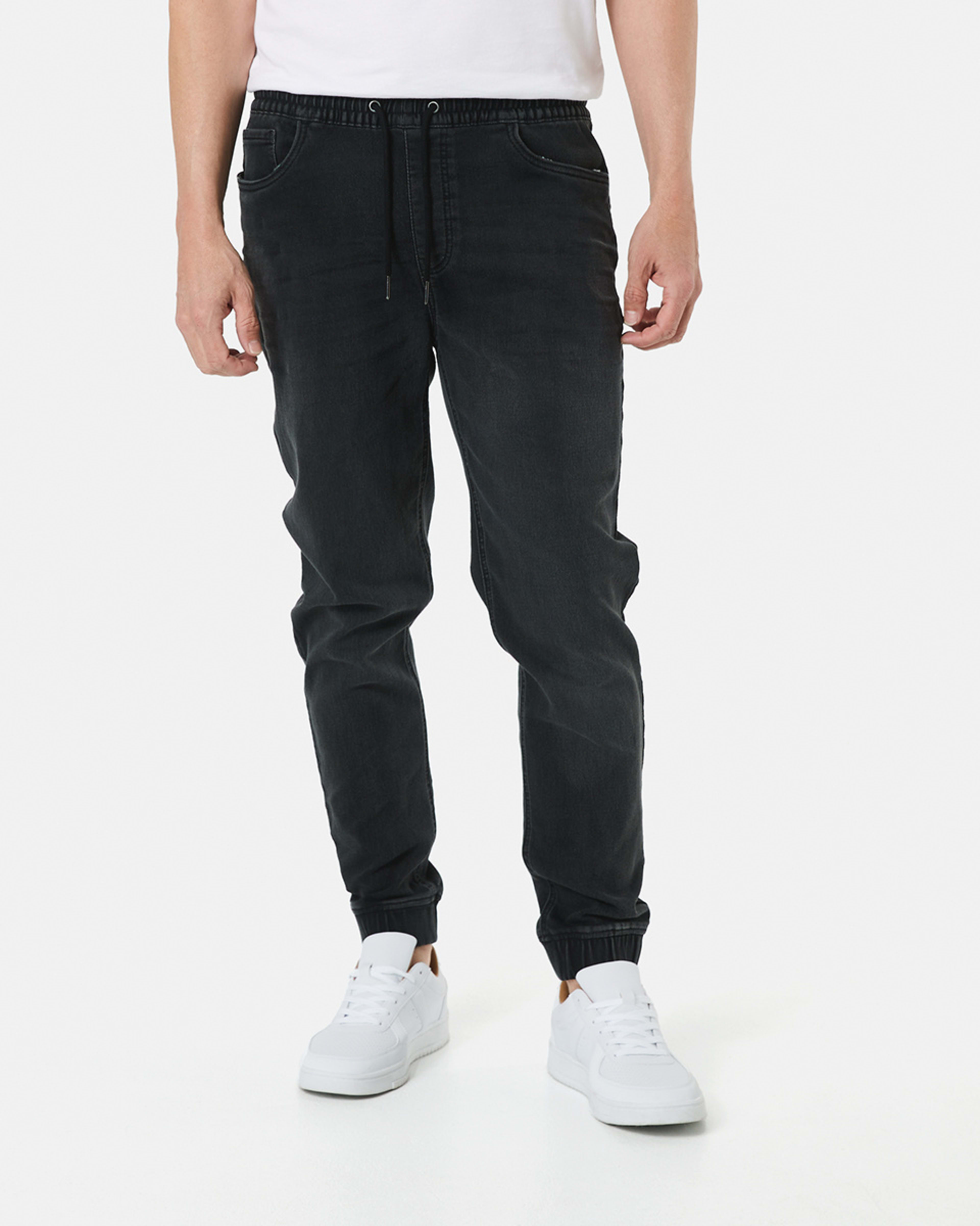 1 Cuffed Denim Joggers Gry Wash, 1 of 4