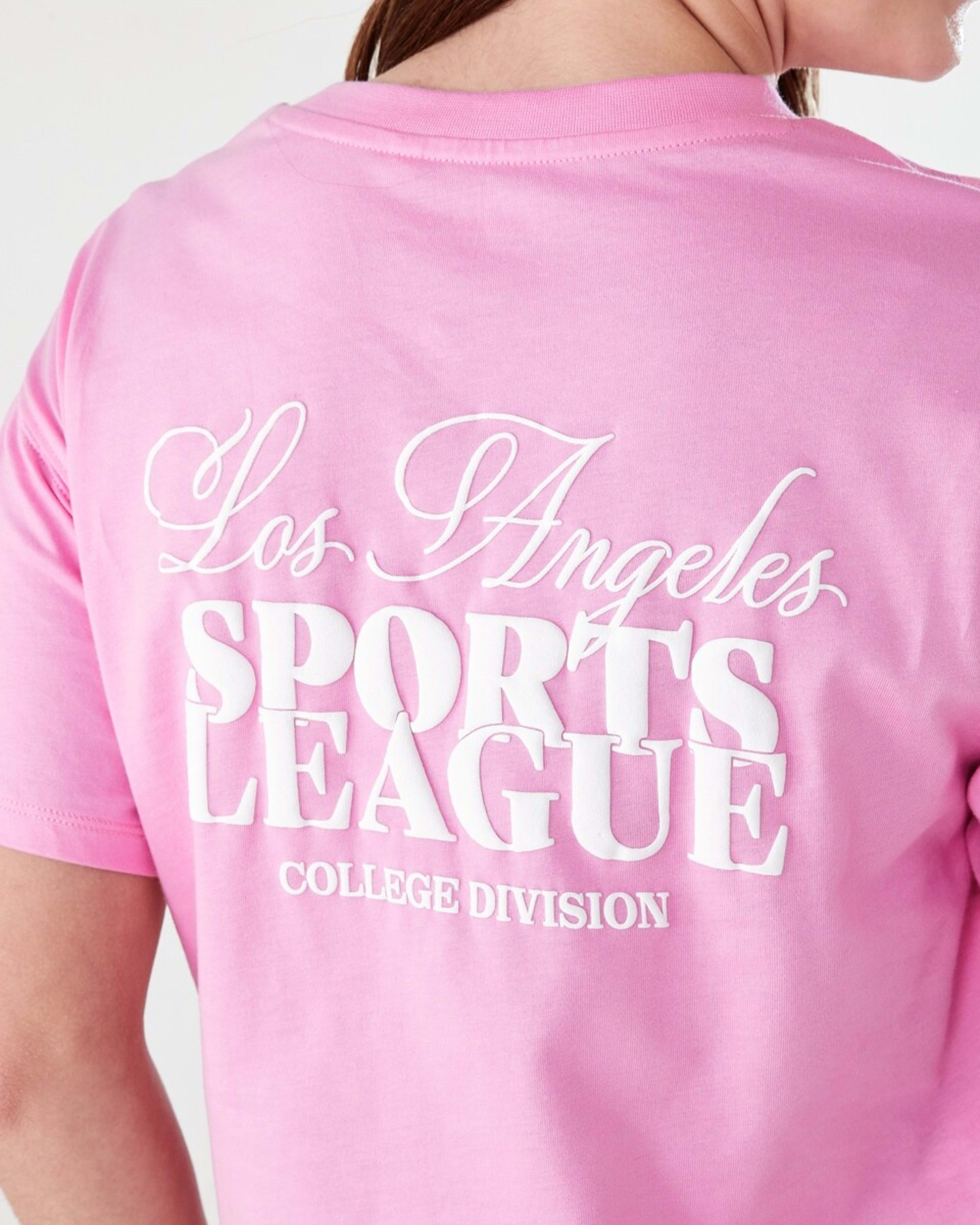 6 Short Sleeve Cropped Print T-shirt LA SPORTS LEAGUE VIOLET PINK, 6 of 8