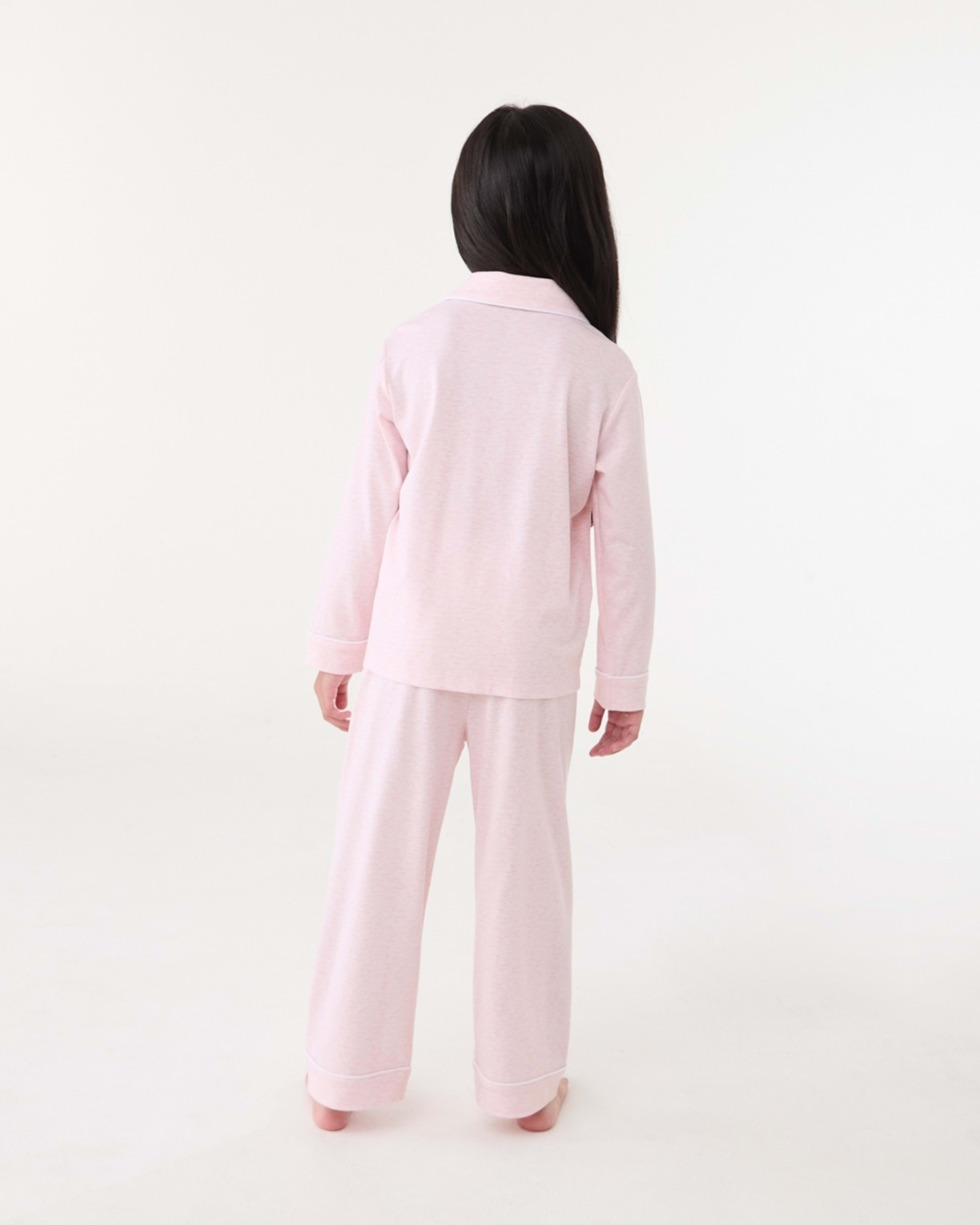 2 Button Through Pyjama Set Pnk Marle, 2 of 6