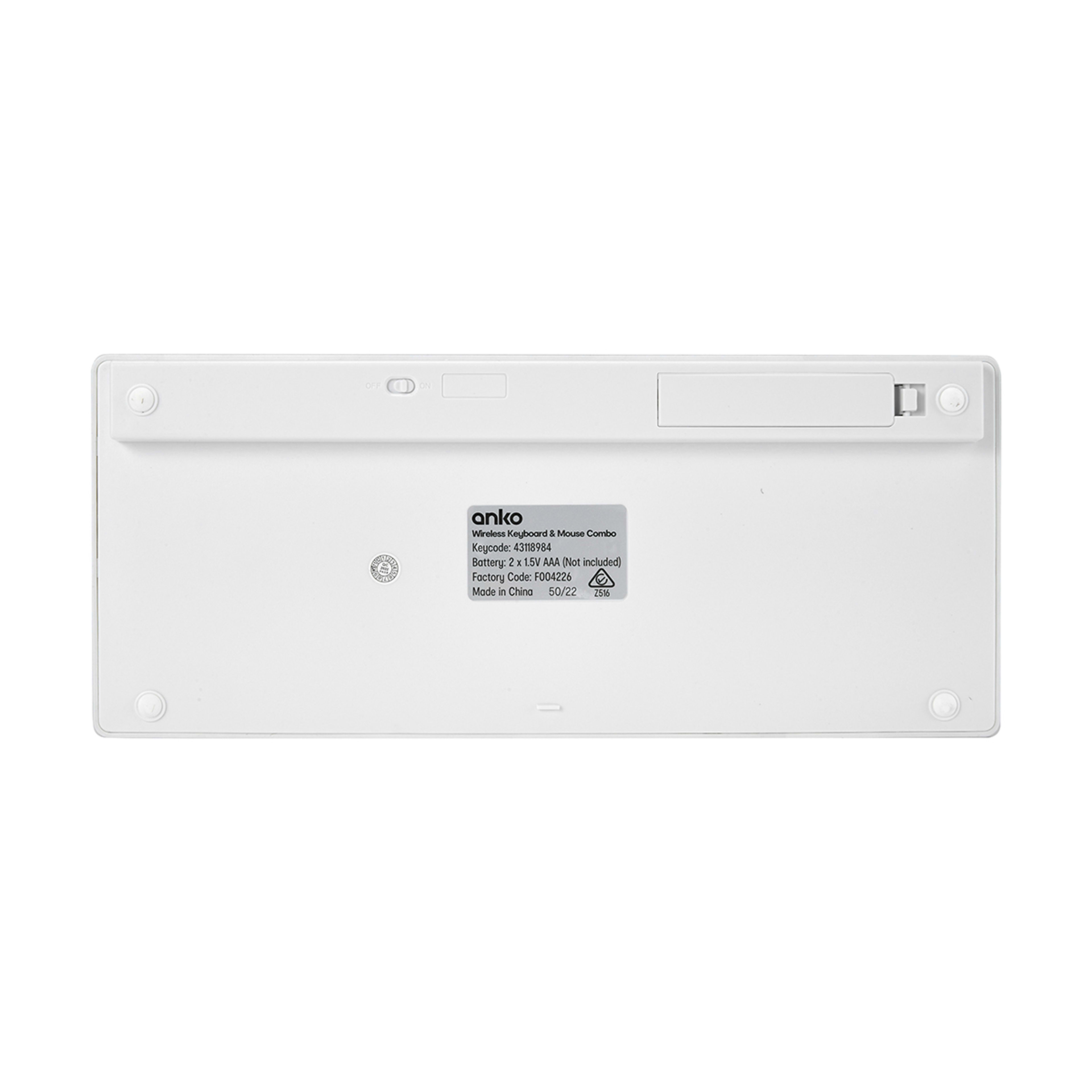 Wireless Keyboard and Mouse Combo White and Silver Kmart