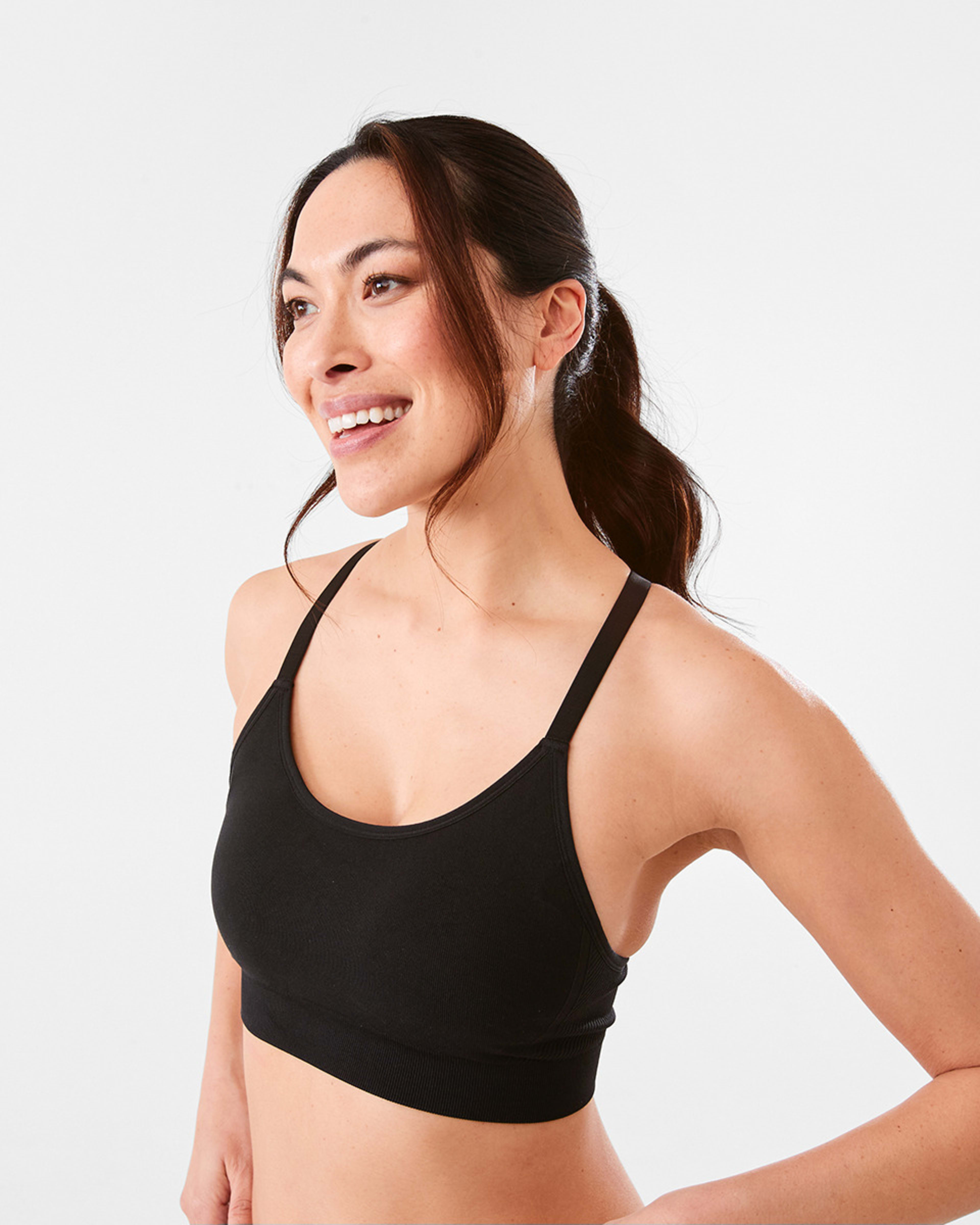 4 2 Pack Sports Medium Support Seamfree Crop BLACK, 4 of 9