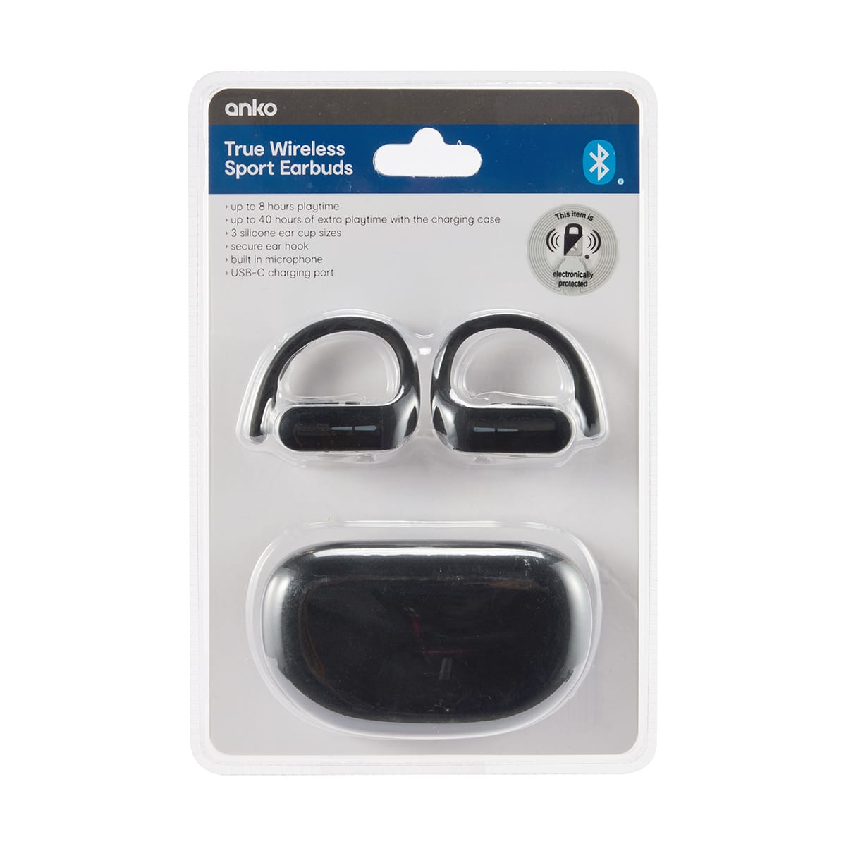True Wireless Sport Earbuds Black Kmart