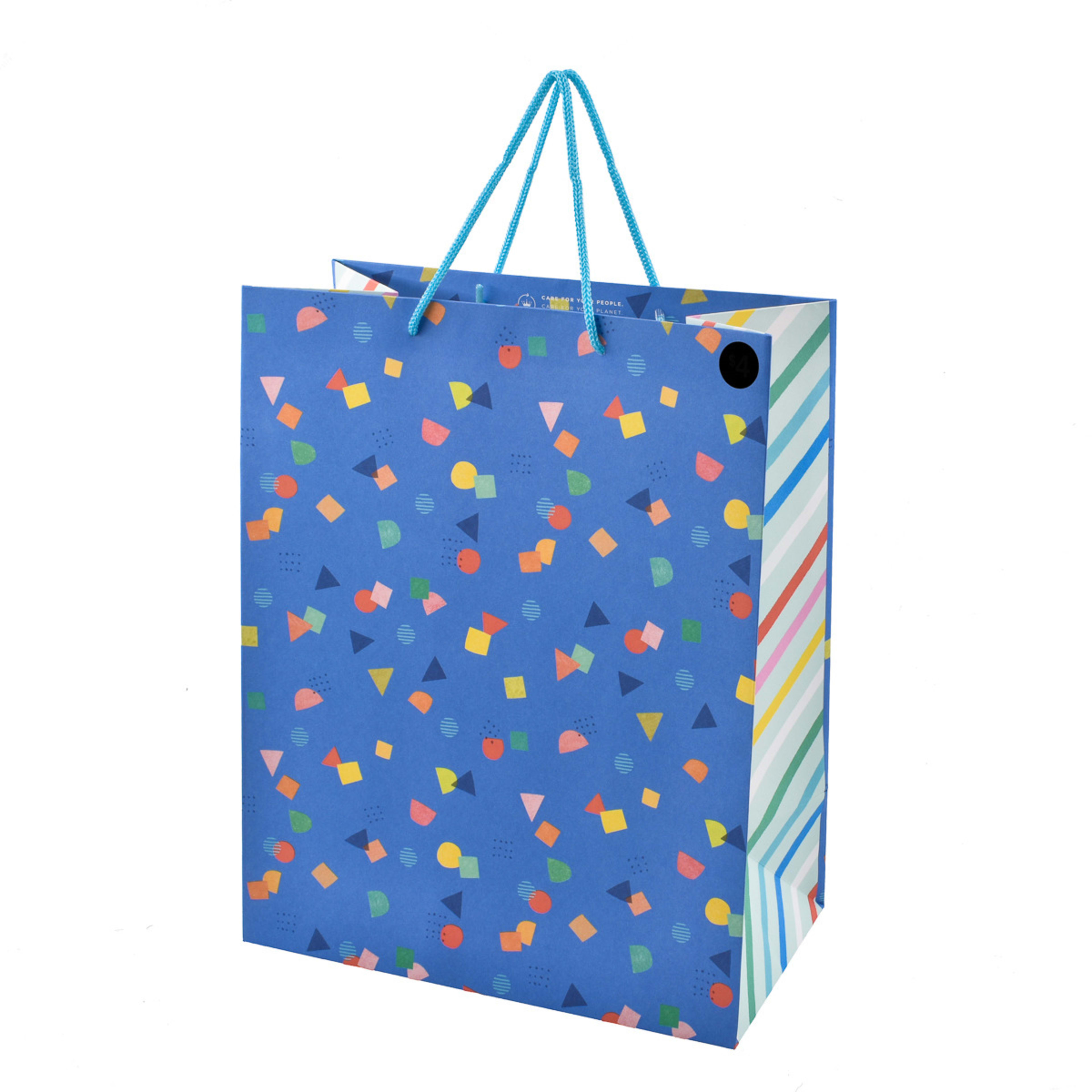 1 Hallmark Large Blue Colourful Confetti Gift Bag