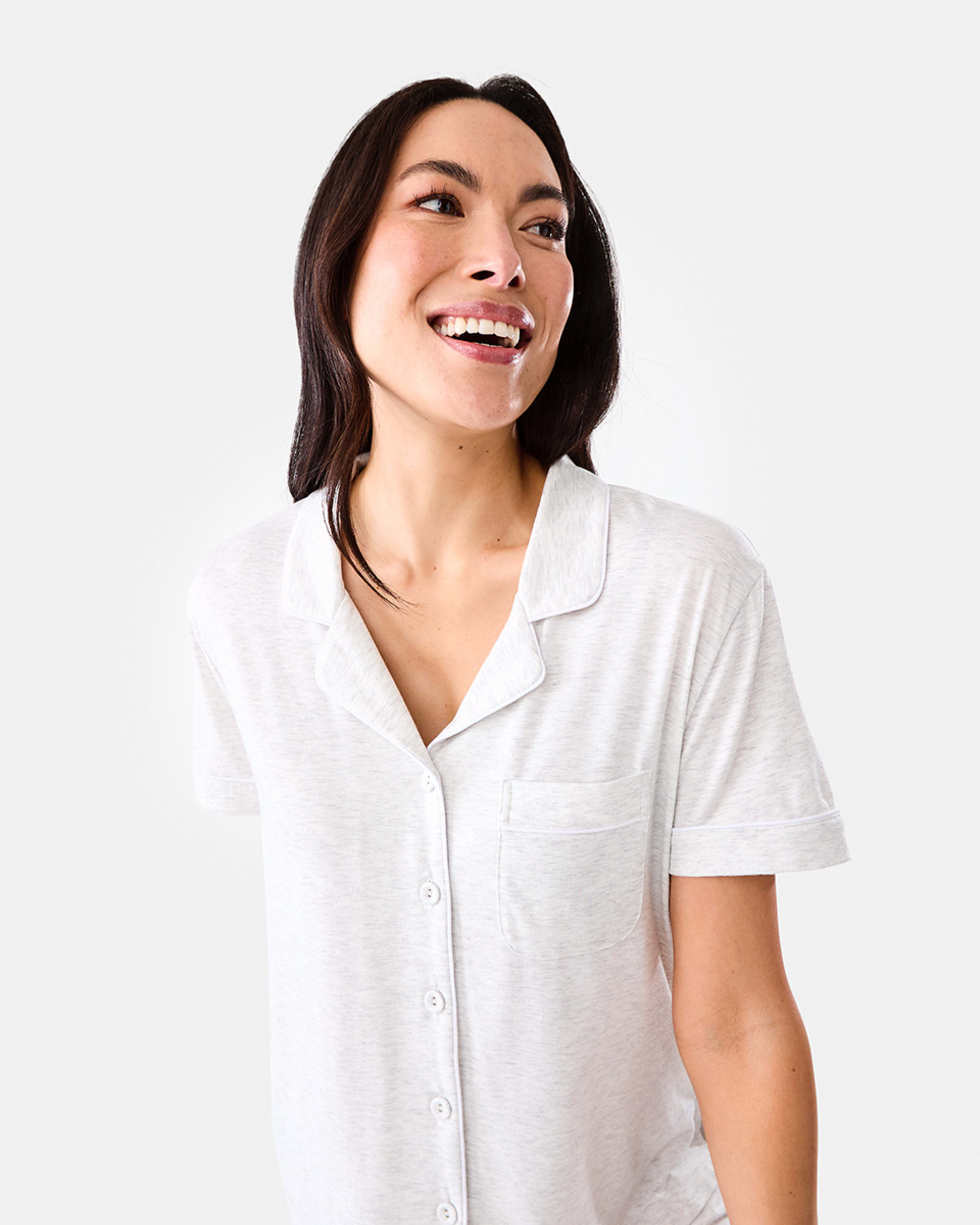 4 Short Sleeve Top and Shorts Comfort Pyjama Set SILVER MARLE, 4 of 8