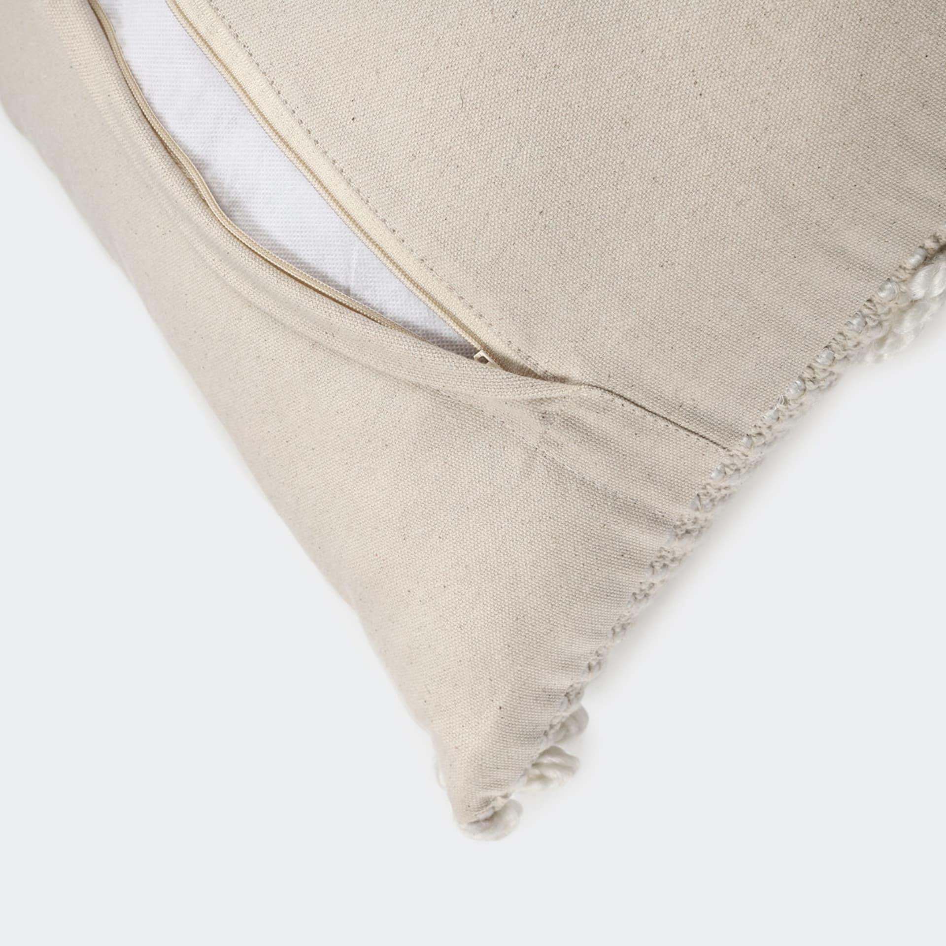 43cm Romy Woven Cushion Natural and White Kmart