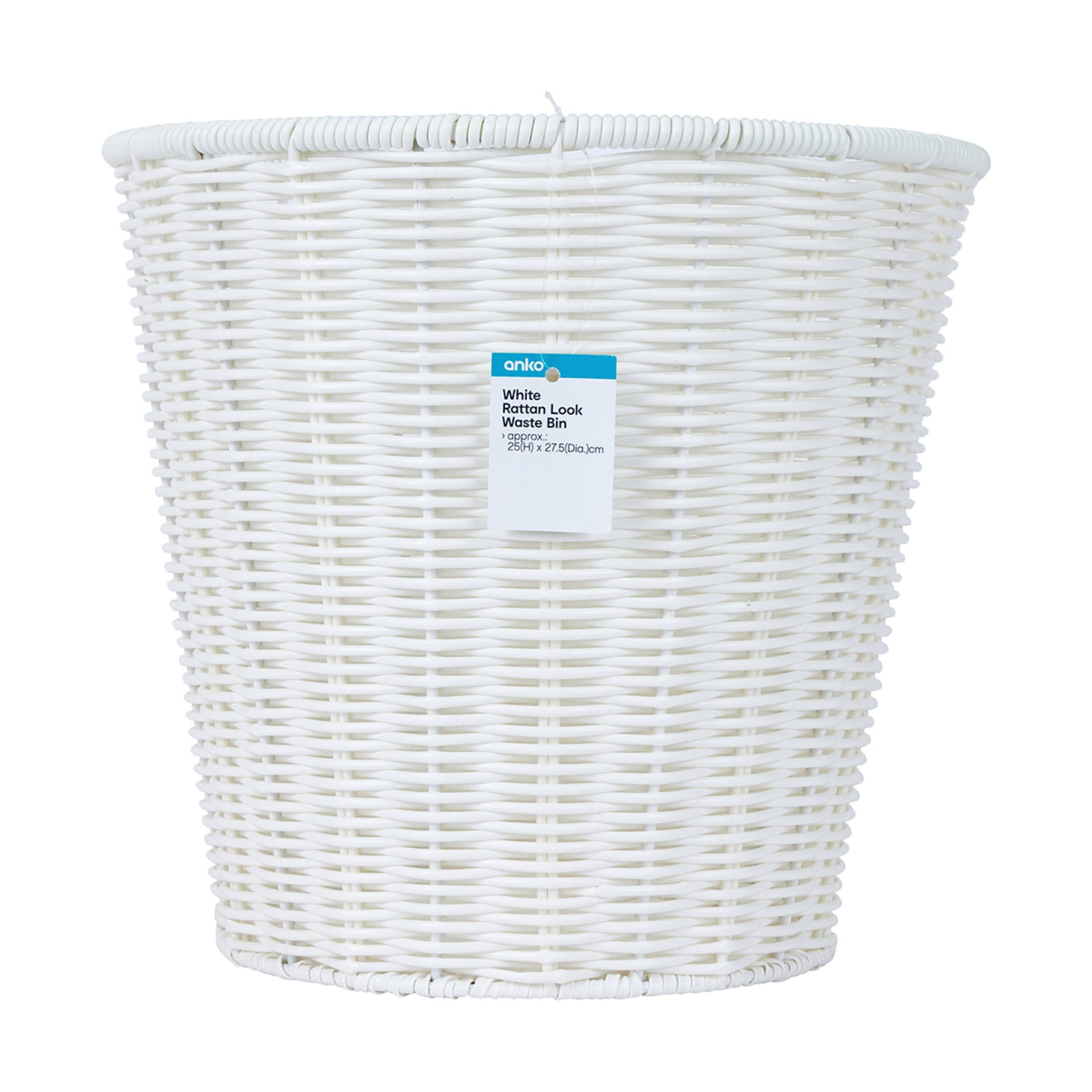 White Rattan Look Waste Bin Kmart