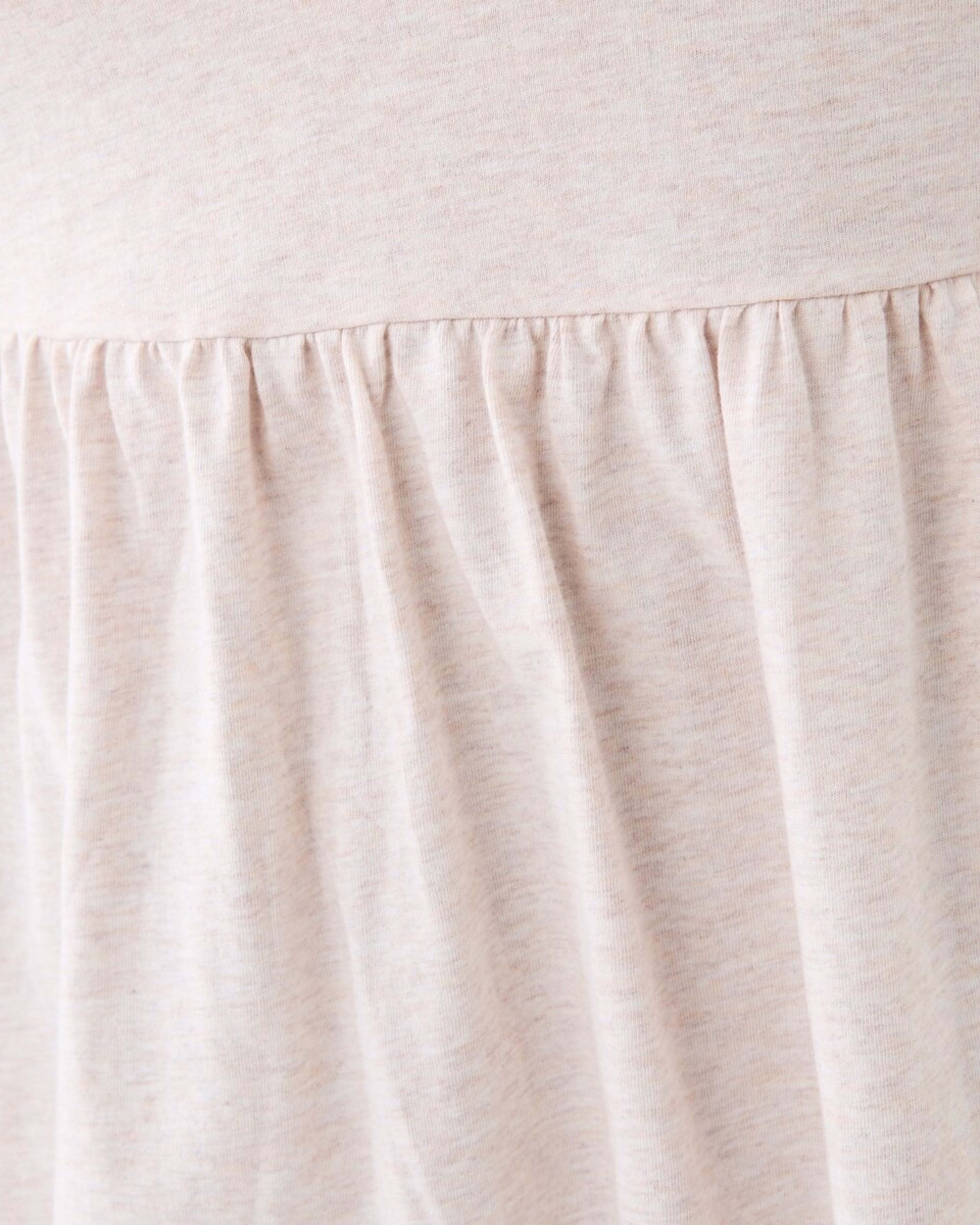 6 Curve Short Sleeve Peplum Top Soft Beige Marle, 6 of 6