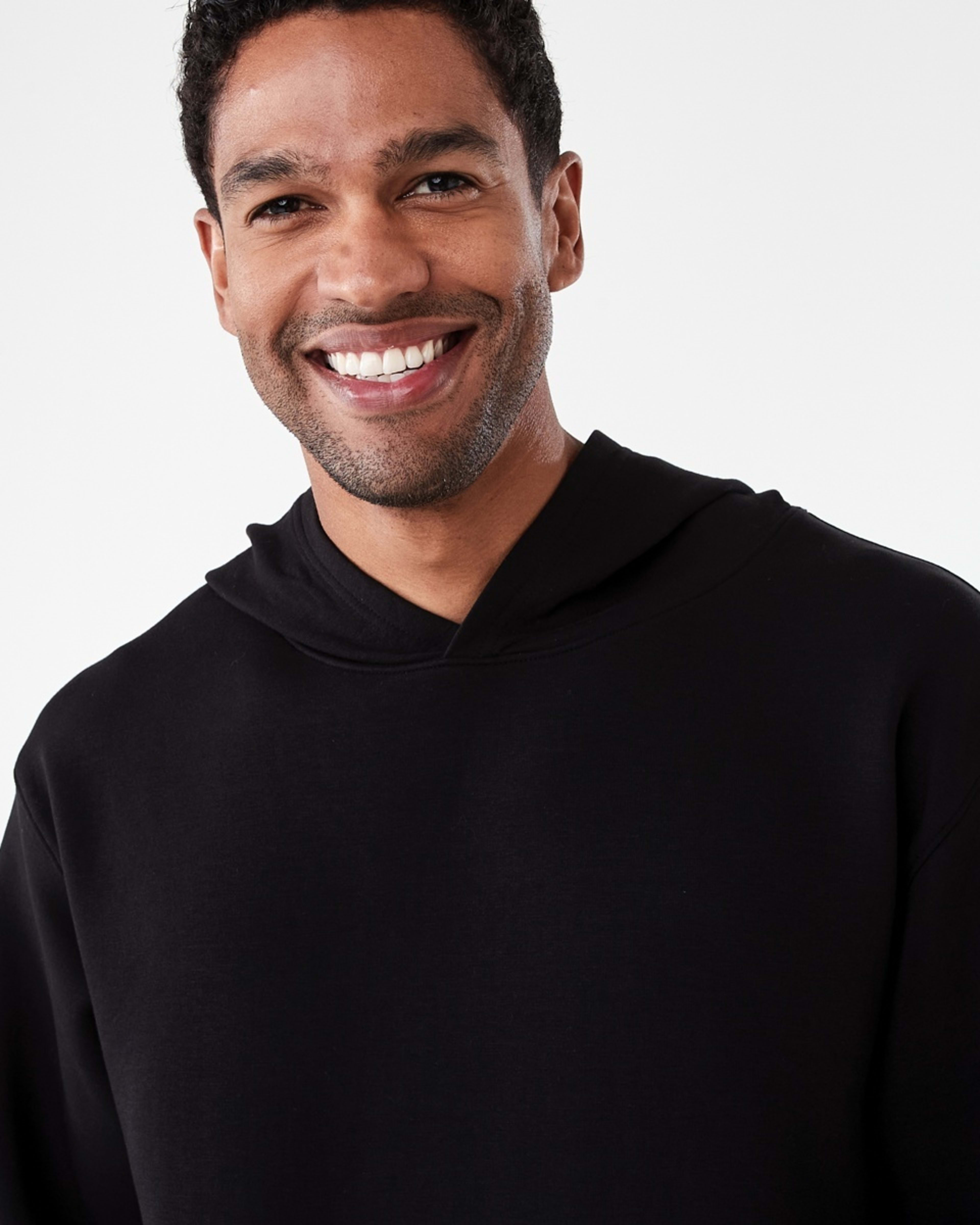 4 Active Mens Relaxed Scuba Hoodie BLACK, 4 of 5