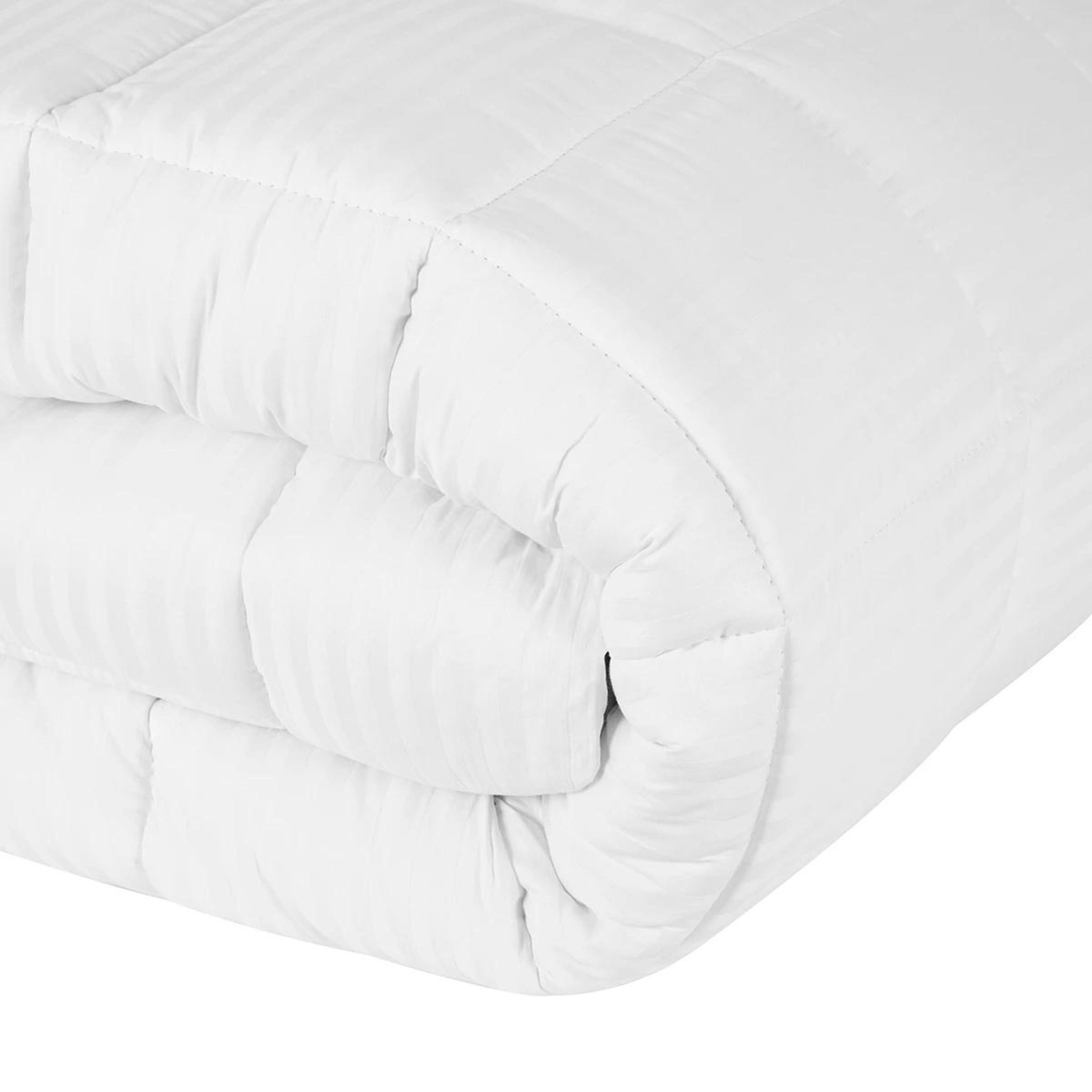 3 High Loft Mattress Topper - King Bed, White, 3 of 5