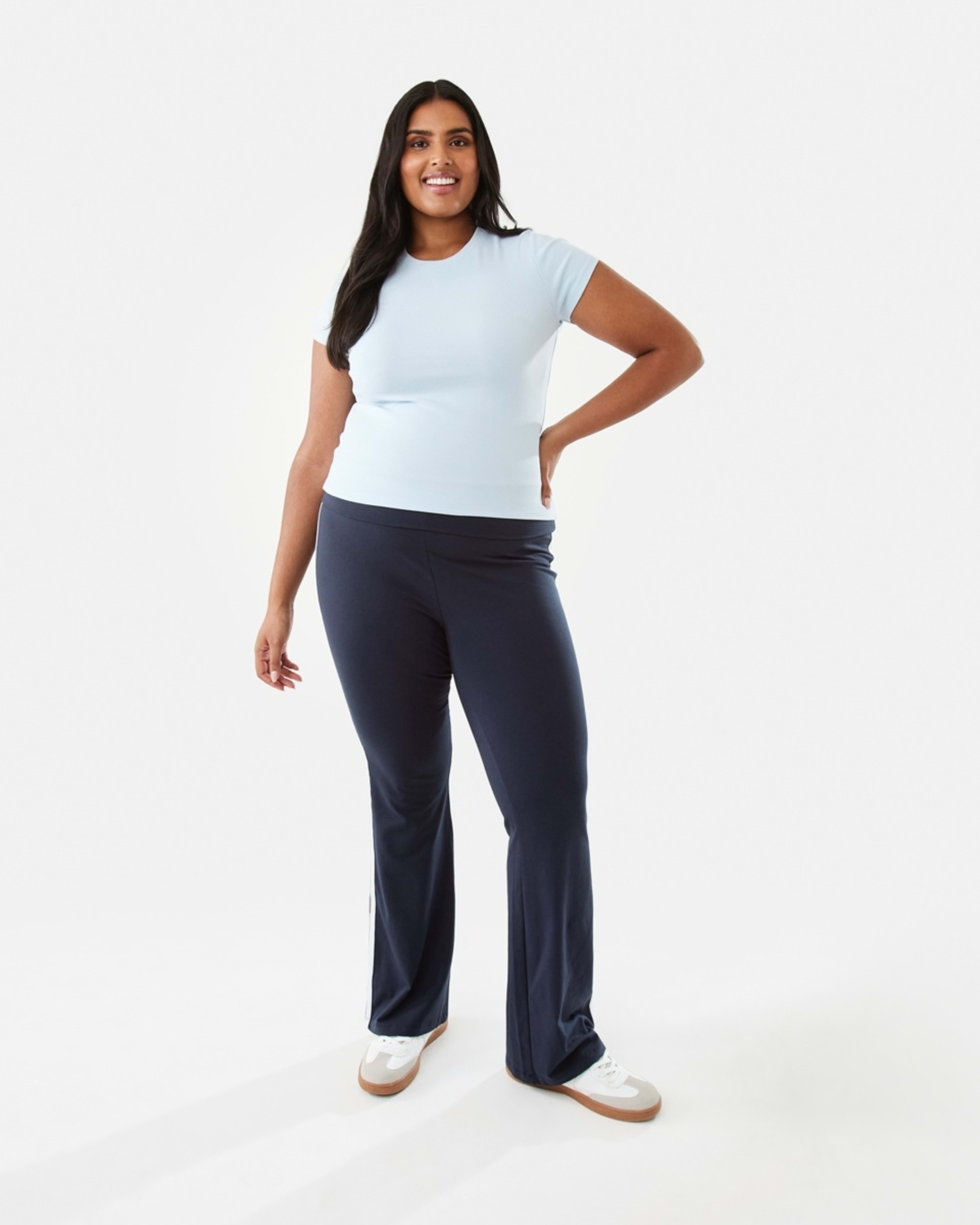 4 Side Stripe Fold Down Flare Pants Navy Blaze, 4 of 10