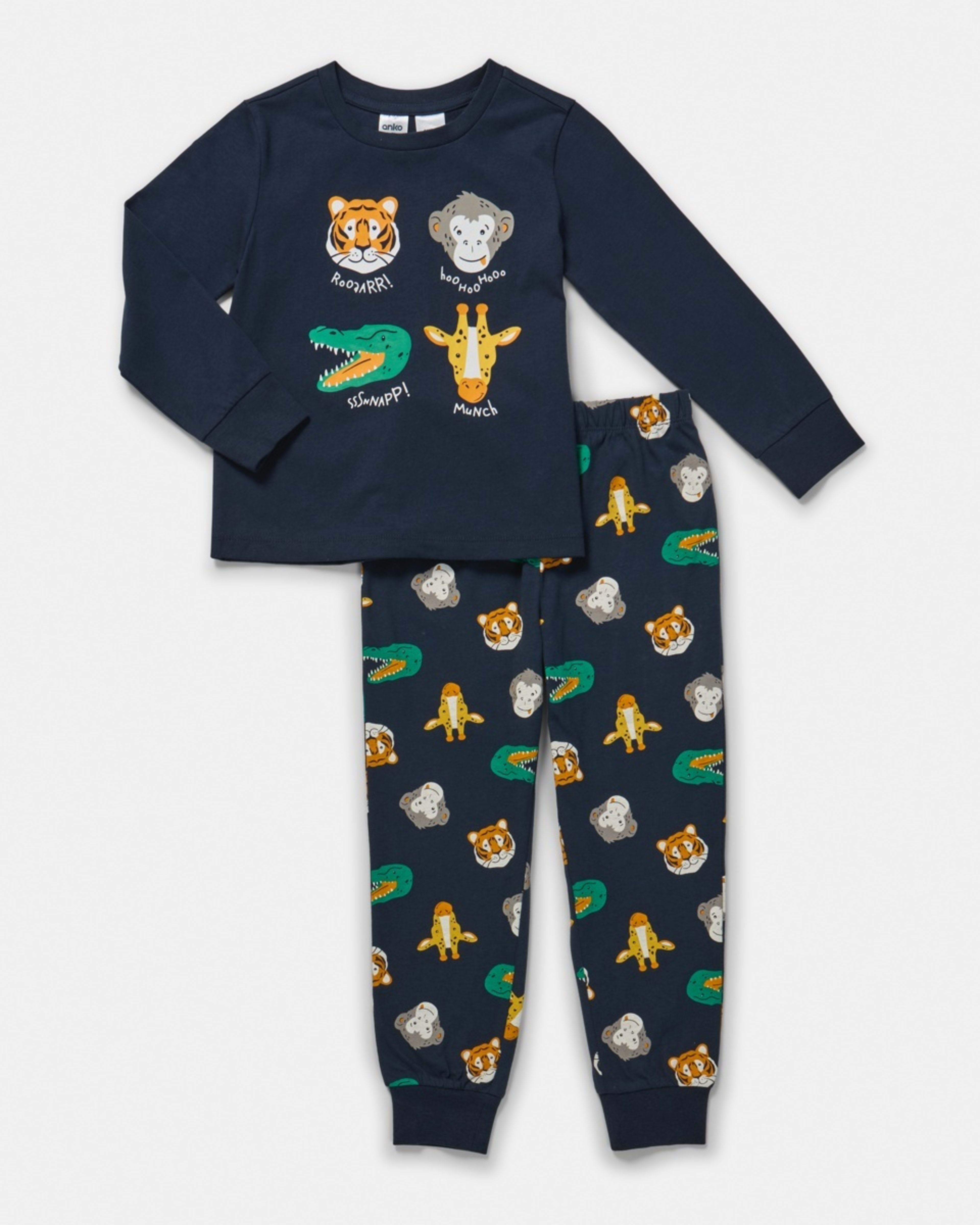7 Jersey Pyjama Set Nvy Animal, 7 of 10