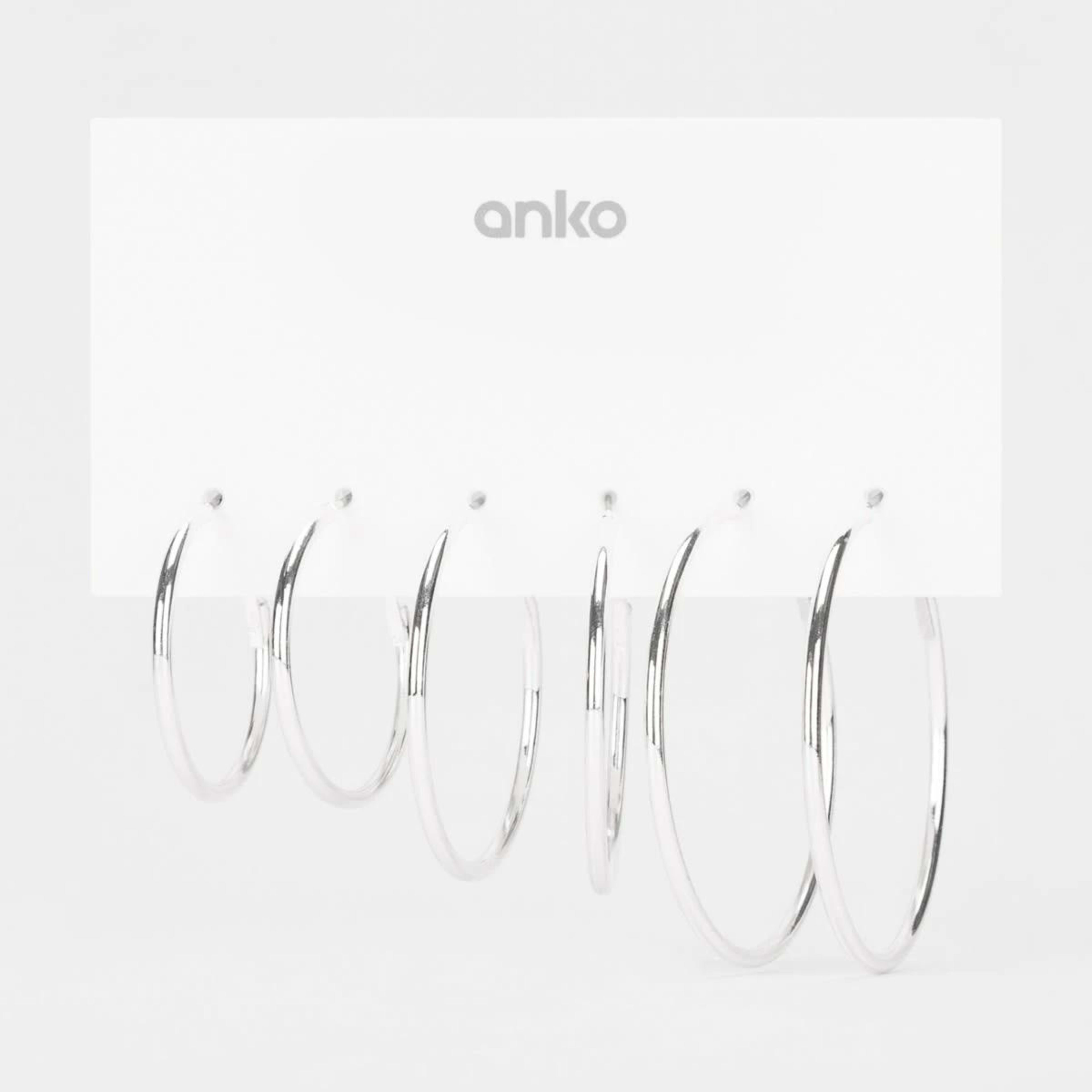 5 3 Pack Thin Hoop Earrings - Silver Tone, 5 of 5