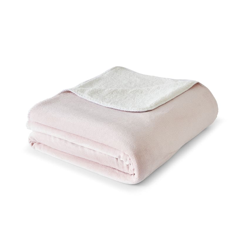 Oscar Sherpa Reverse Blanket Double/Queen Bed, Pink Kmart
