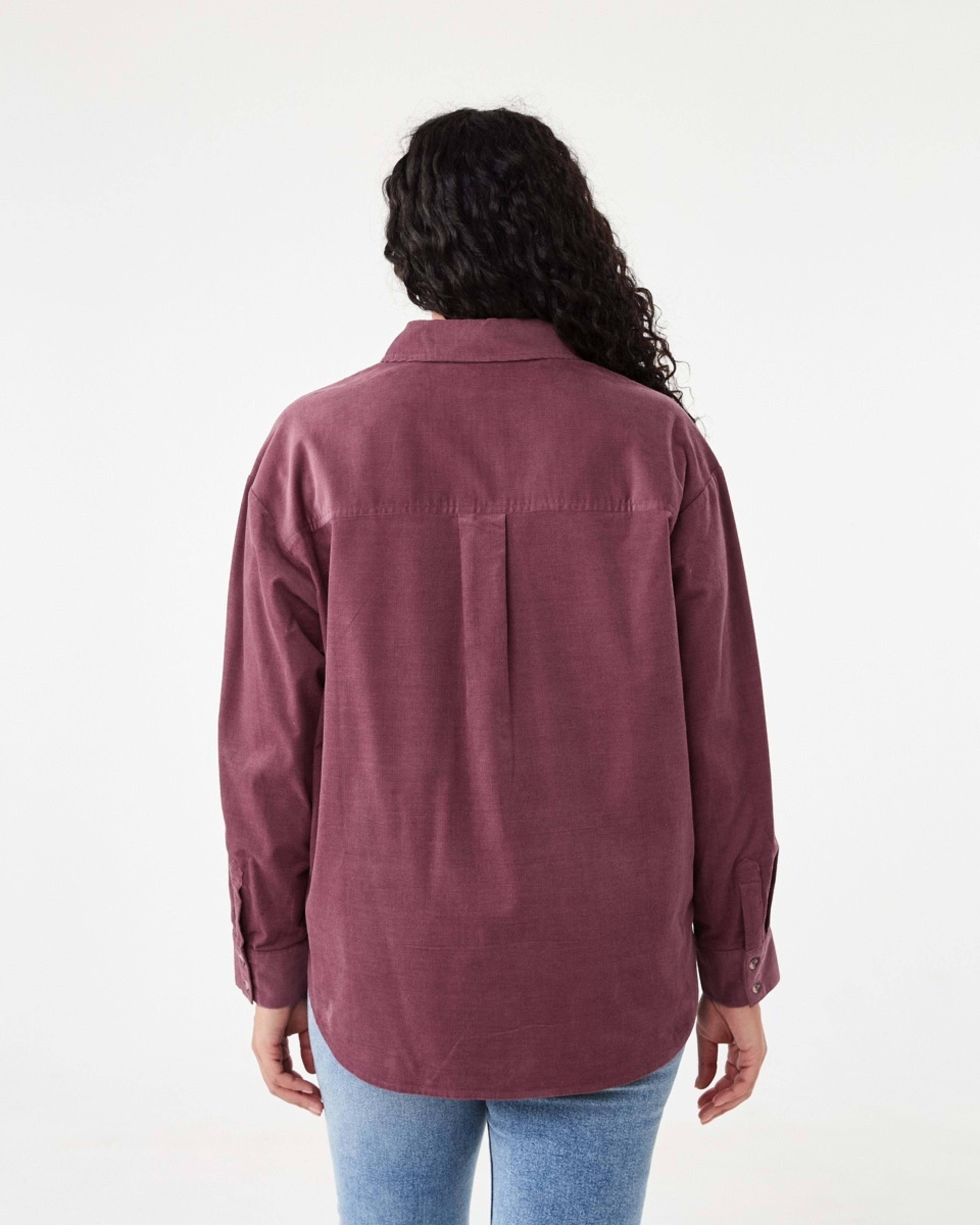 4 Long Sleeve Baby Corduroy Shirt Berry, 4 of 8