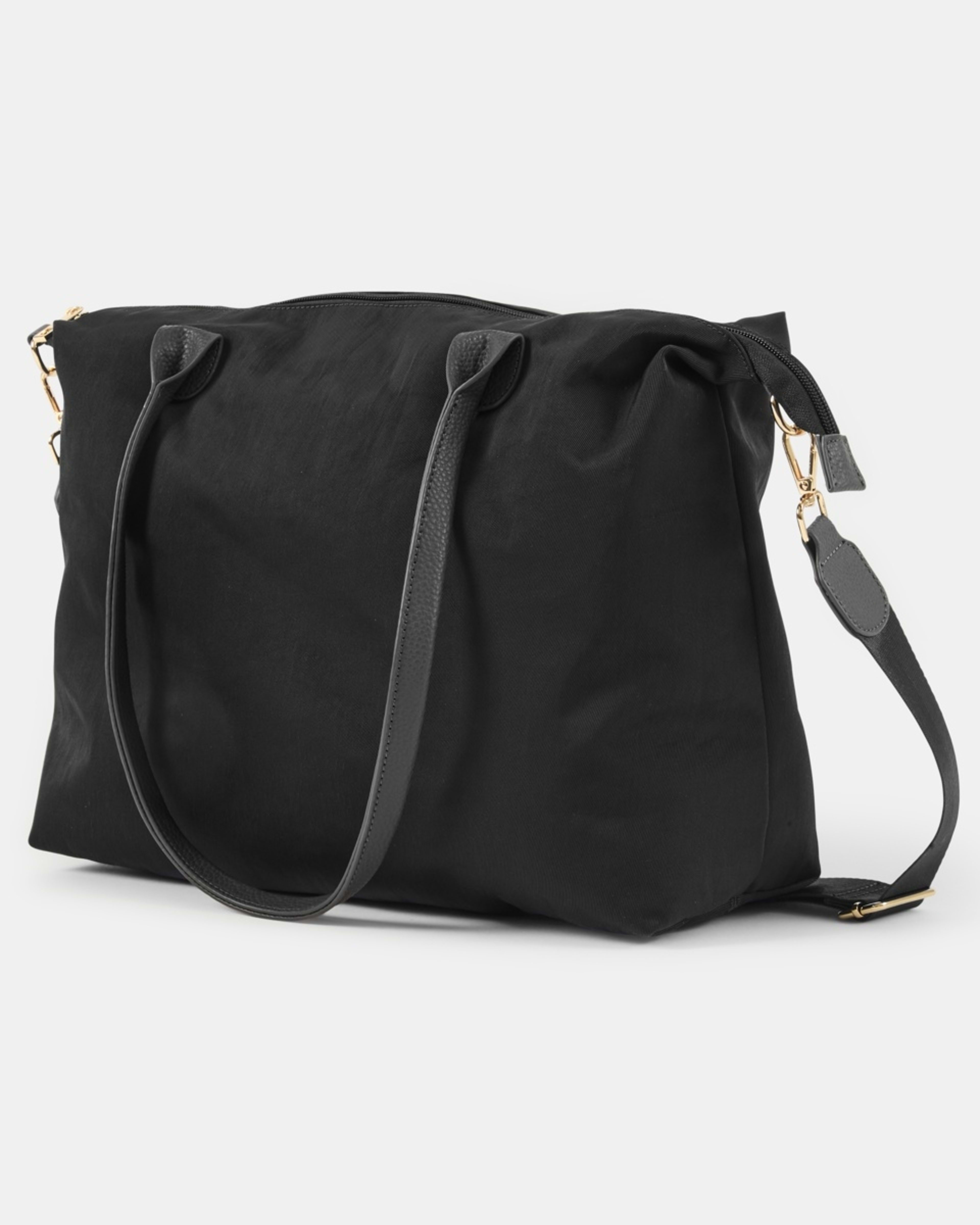 2 Woven Nylon Tote Bag Black, 2 of 5