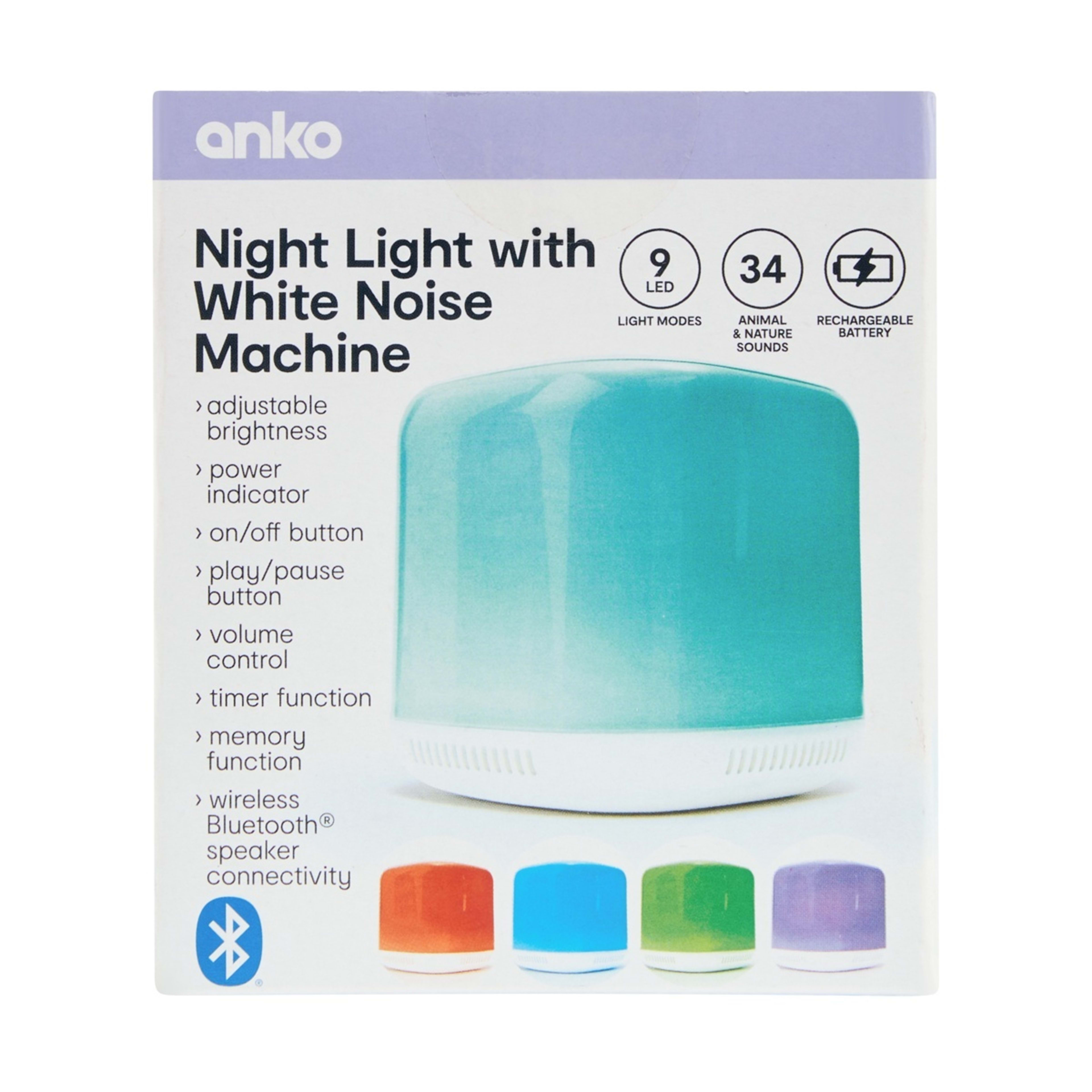 Night light and white noise machine