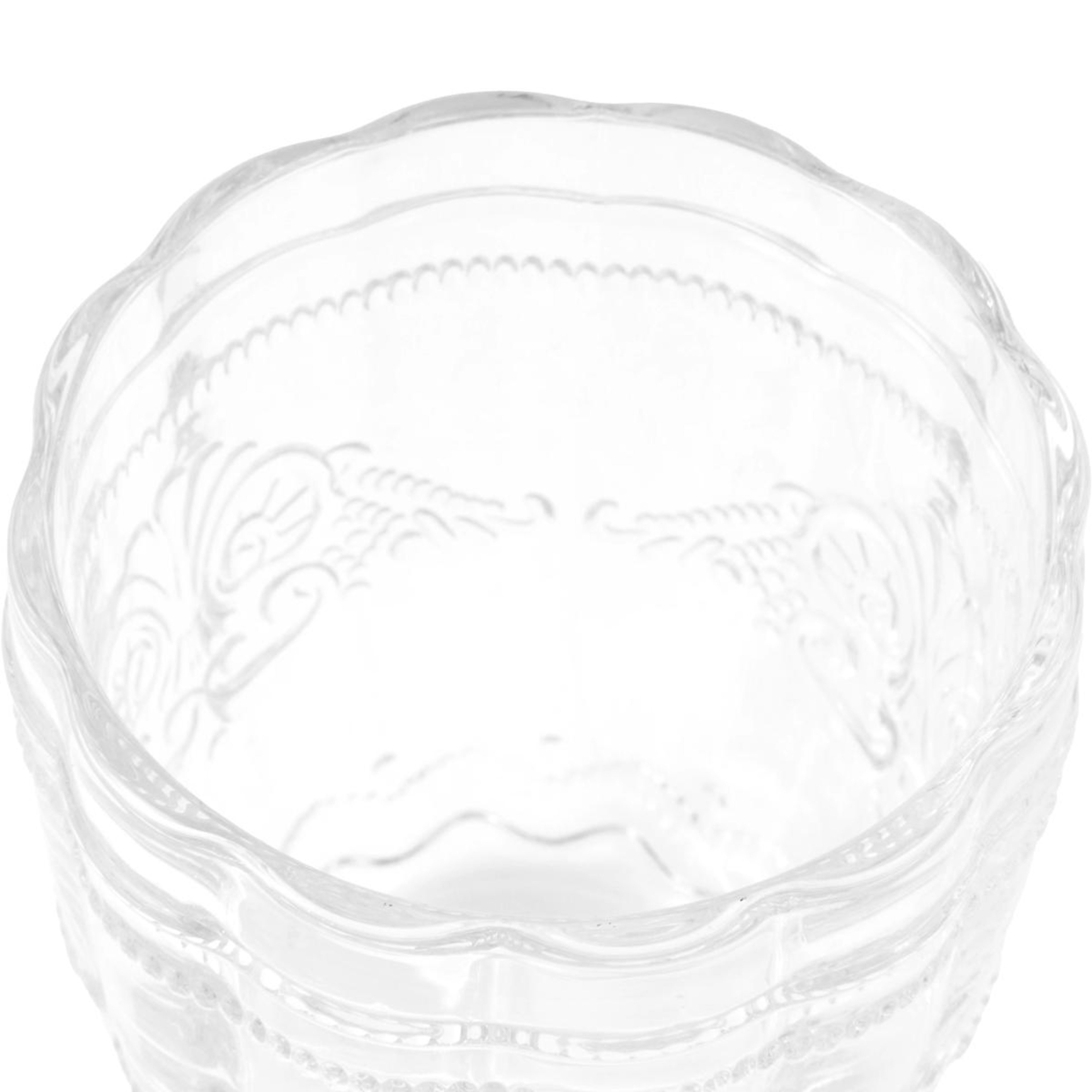 3 6 Clear Ornate Tumbler Glasses, 3 of 5