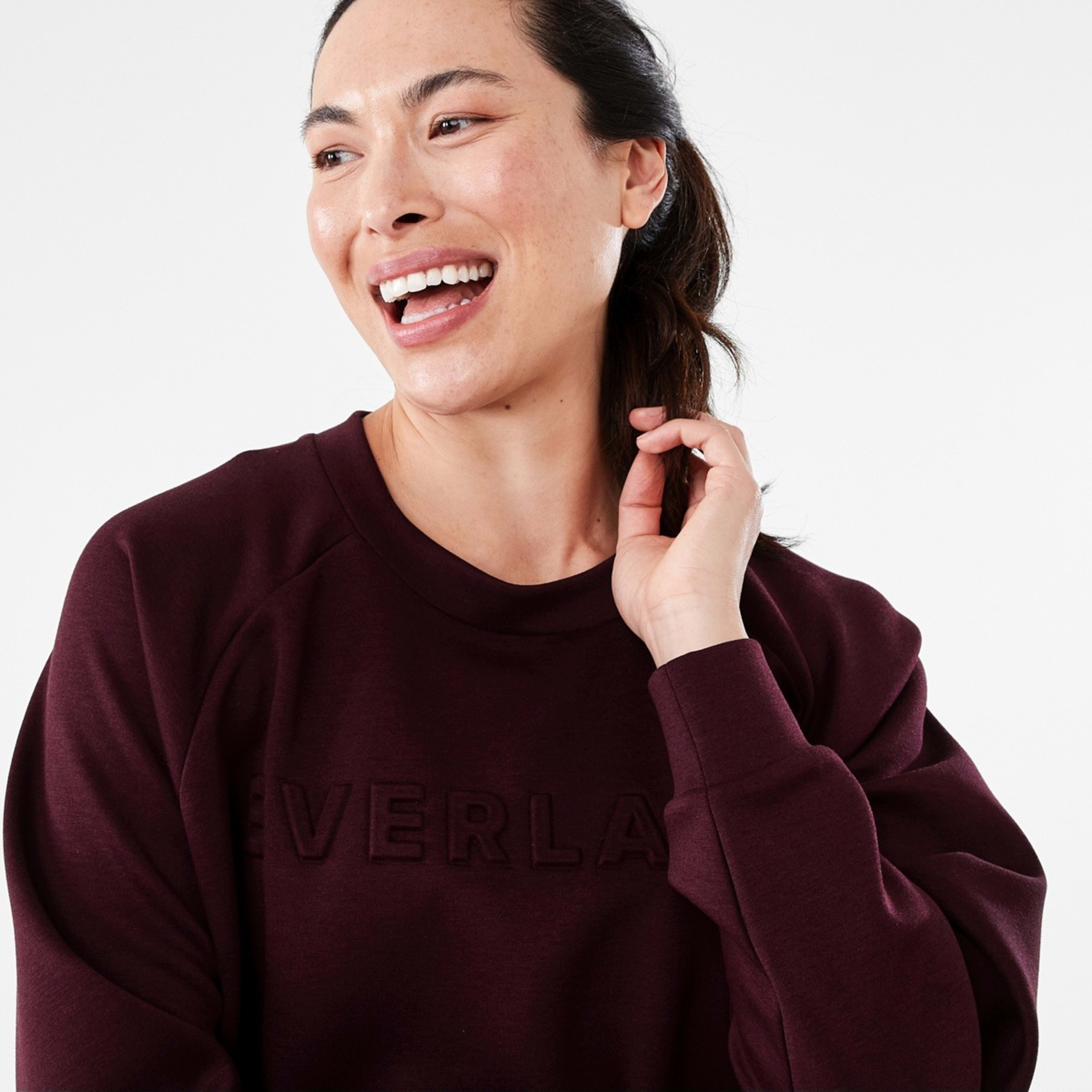 4 Everlast Womens Scuba Raglan Crew Neck Sweatshirt Everlast Cherry Red, 4 of 6