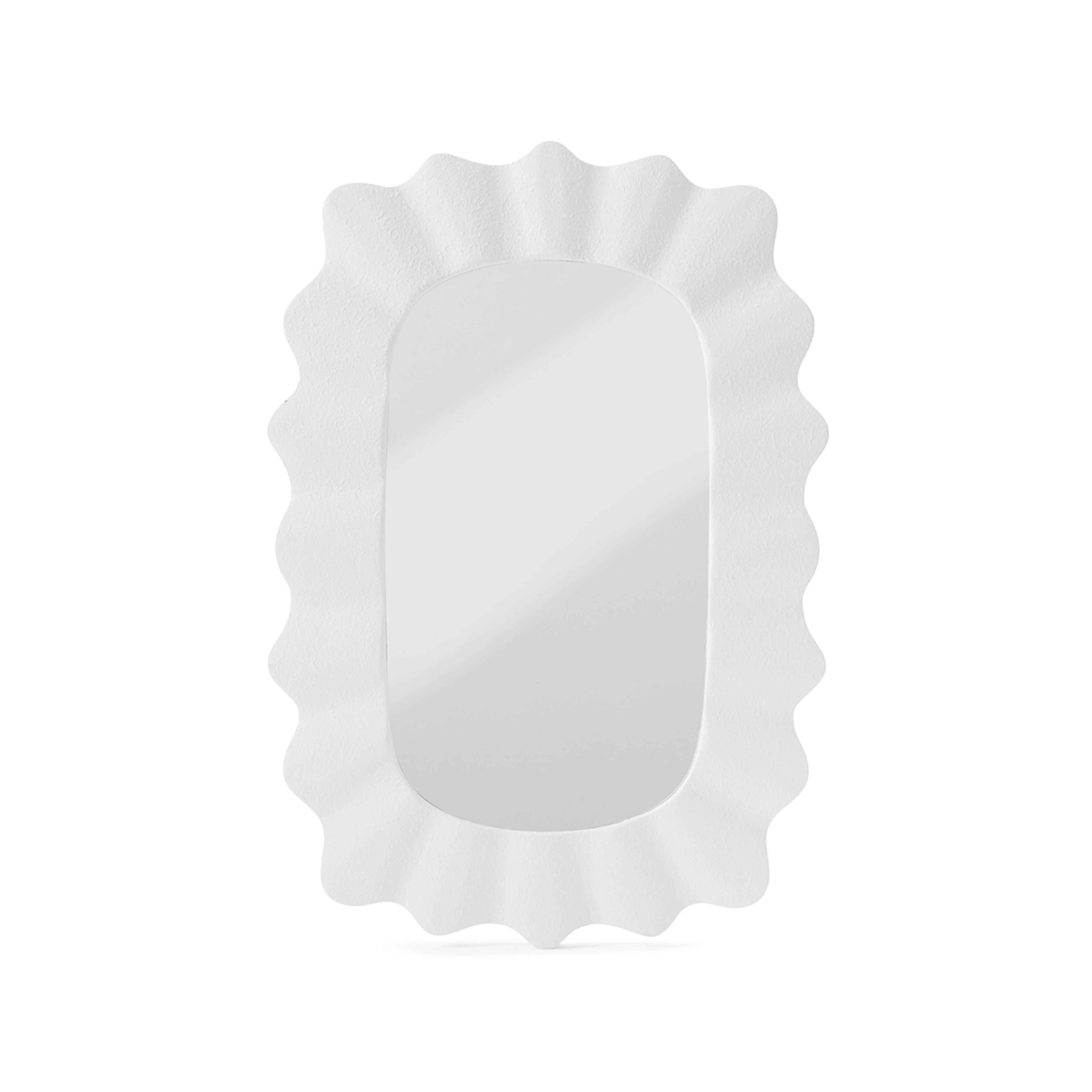 2 Textured Wave Mirror - White, 2 of 7