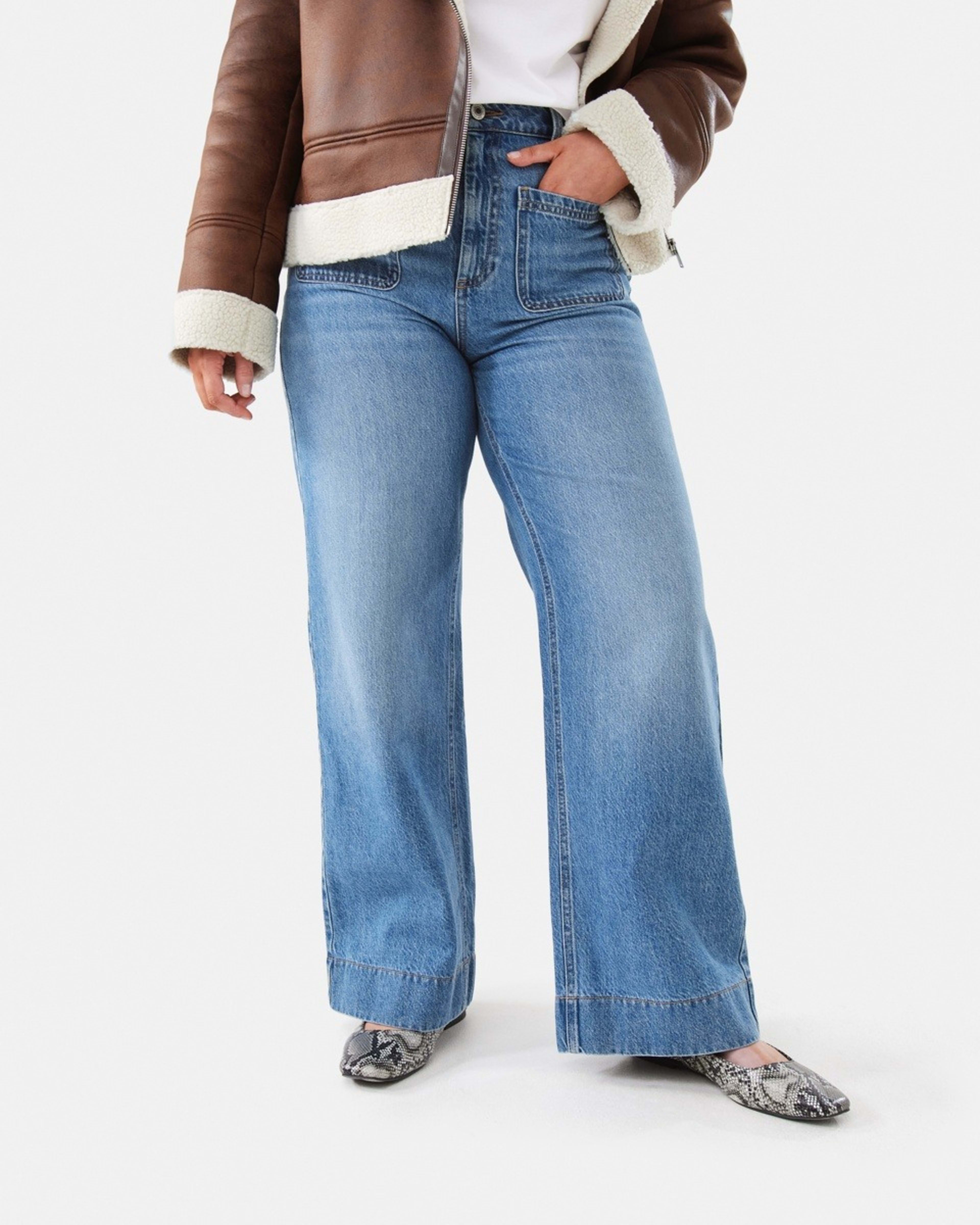 7 Wide Leg Pocket Jeans MID WASH, 7 of 10