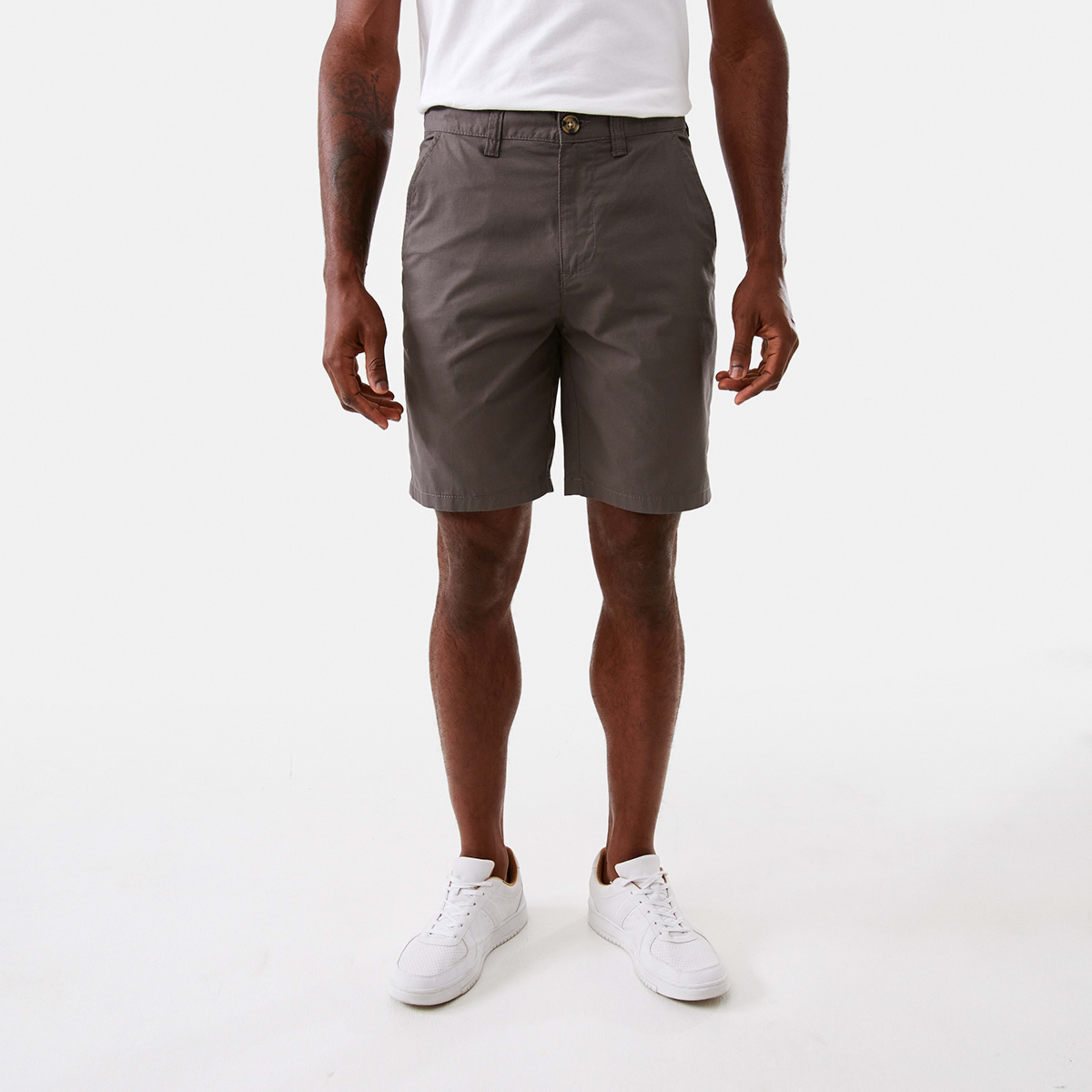 6 Fixed Waist Regular Chino Shorts Gry Pvmt, 6 of 6