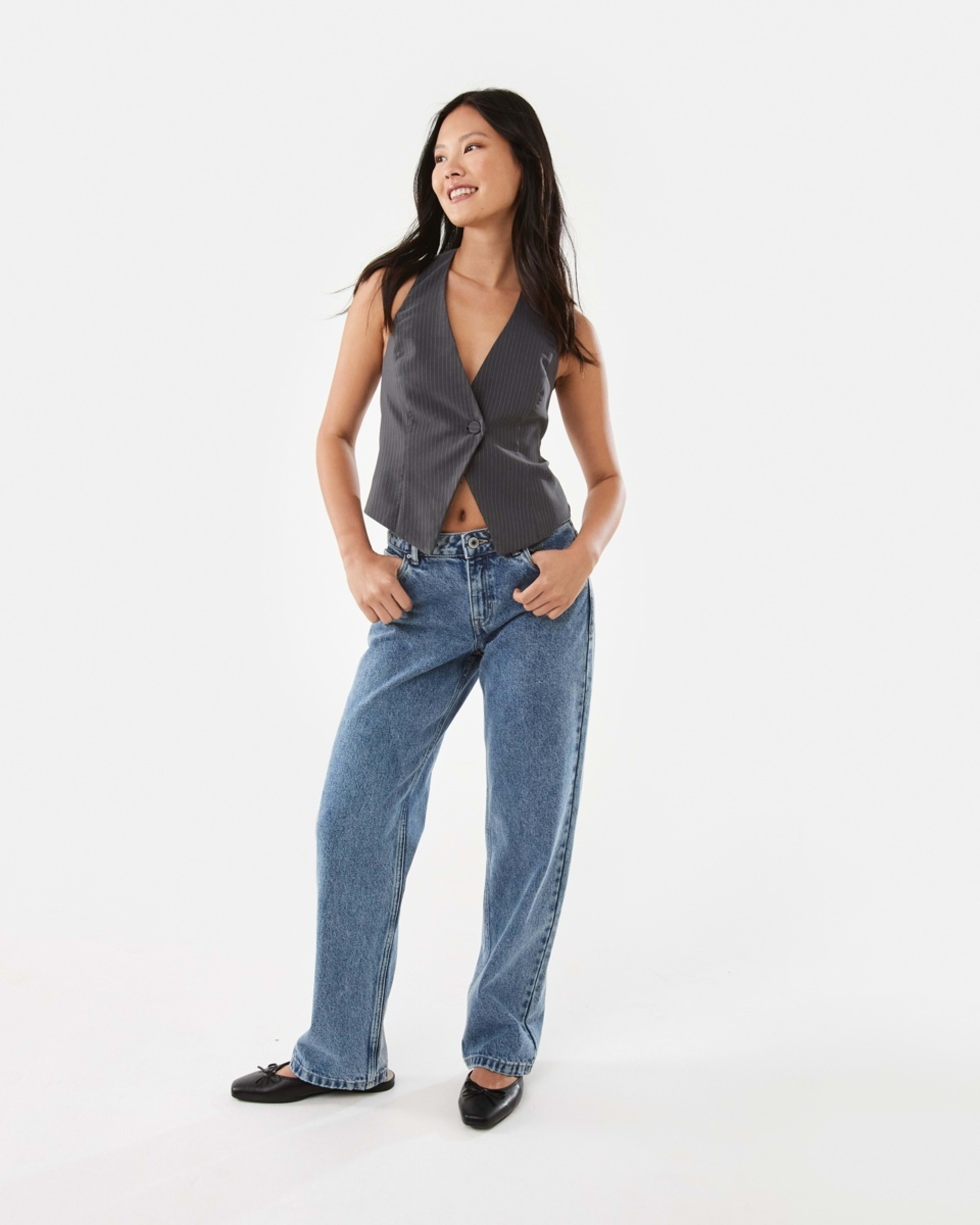 2 Sleeveless Halter Vest Grey Strpe, 2 of 9