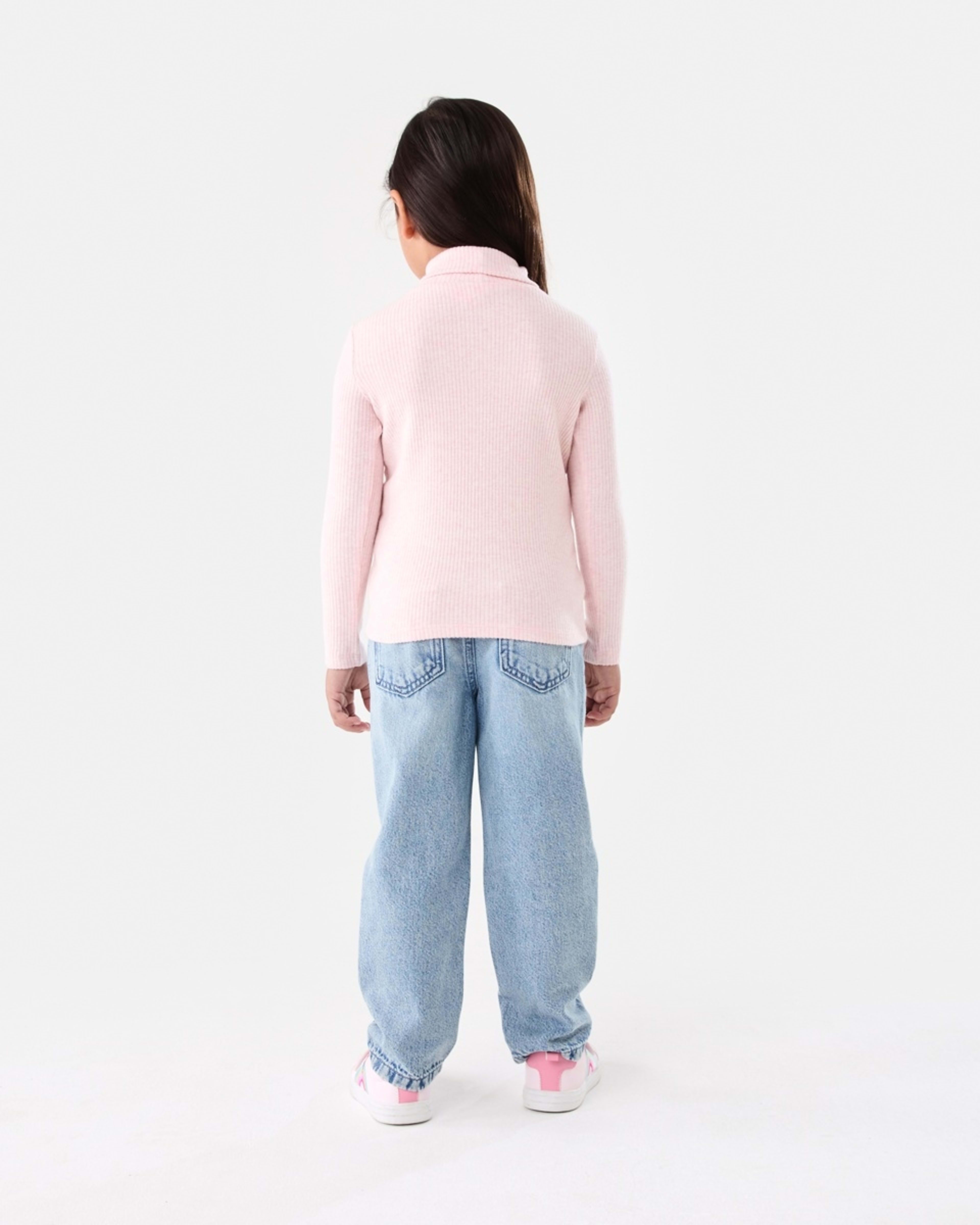 6 Long Sleeve Skivvy Top Pink Marle, 6 of 6