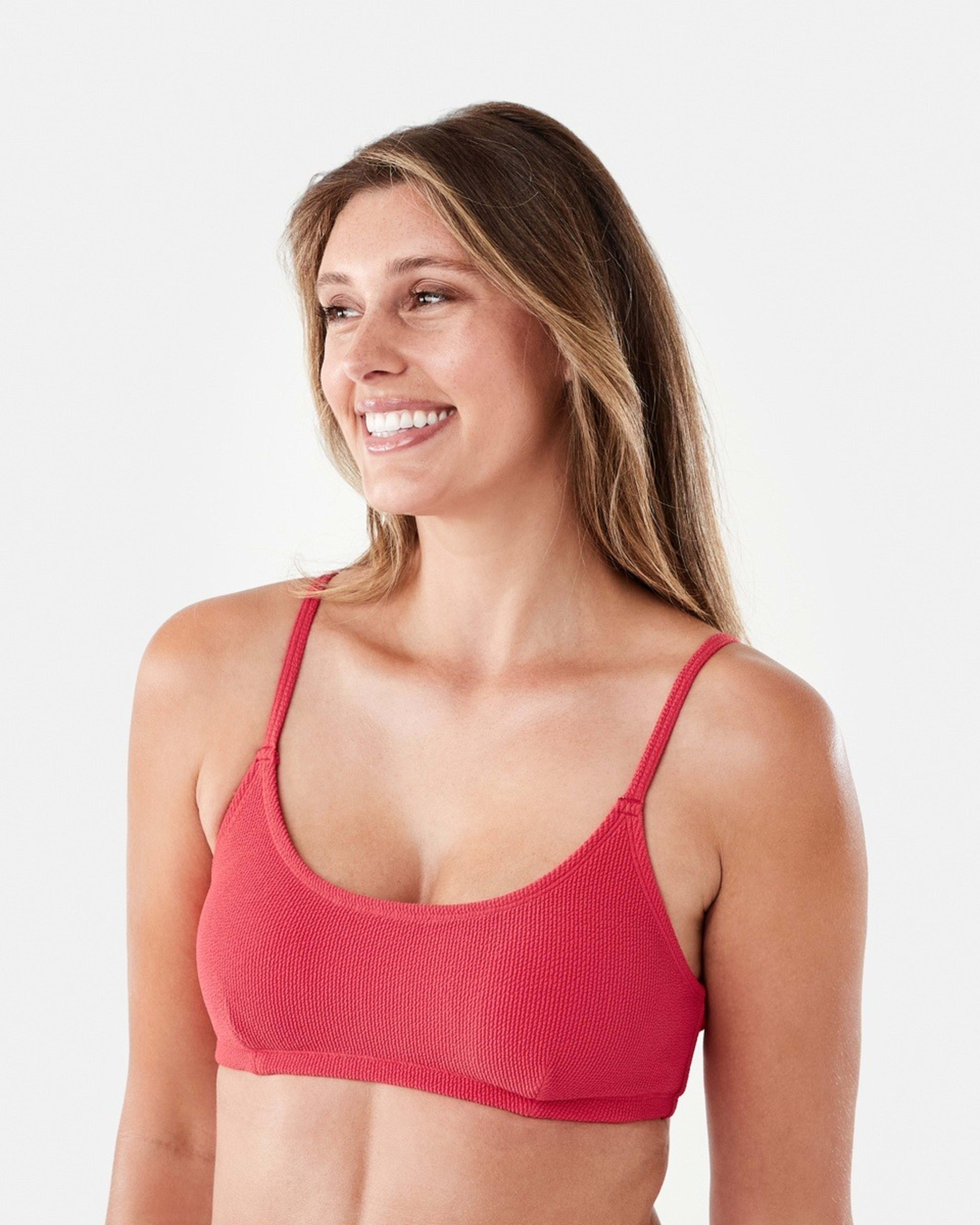2 Crinkle Crop Bikini Top Strawberry, 2 of 7