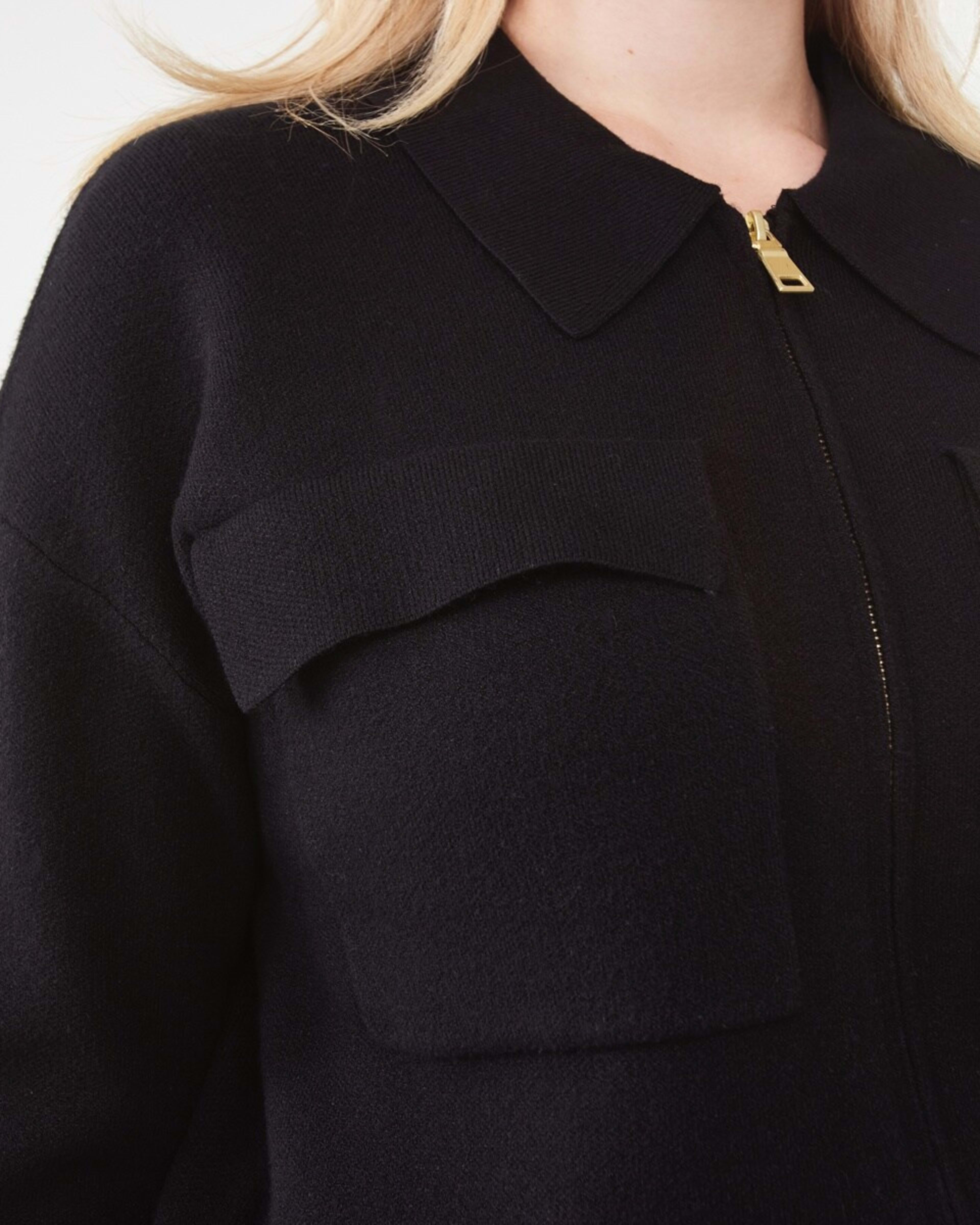 7 Compact Knit Shacket Black, 7 of 7