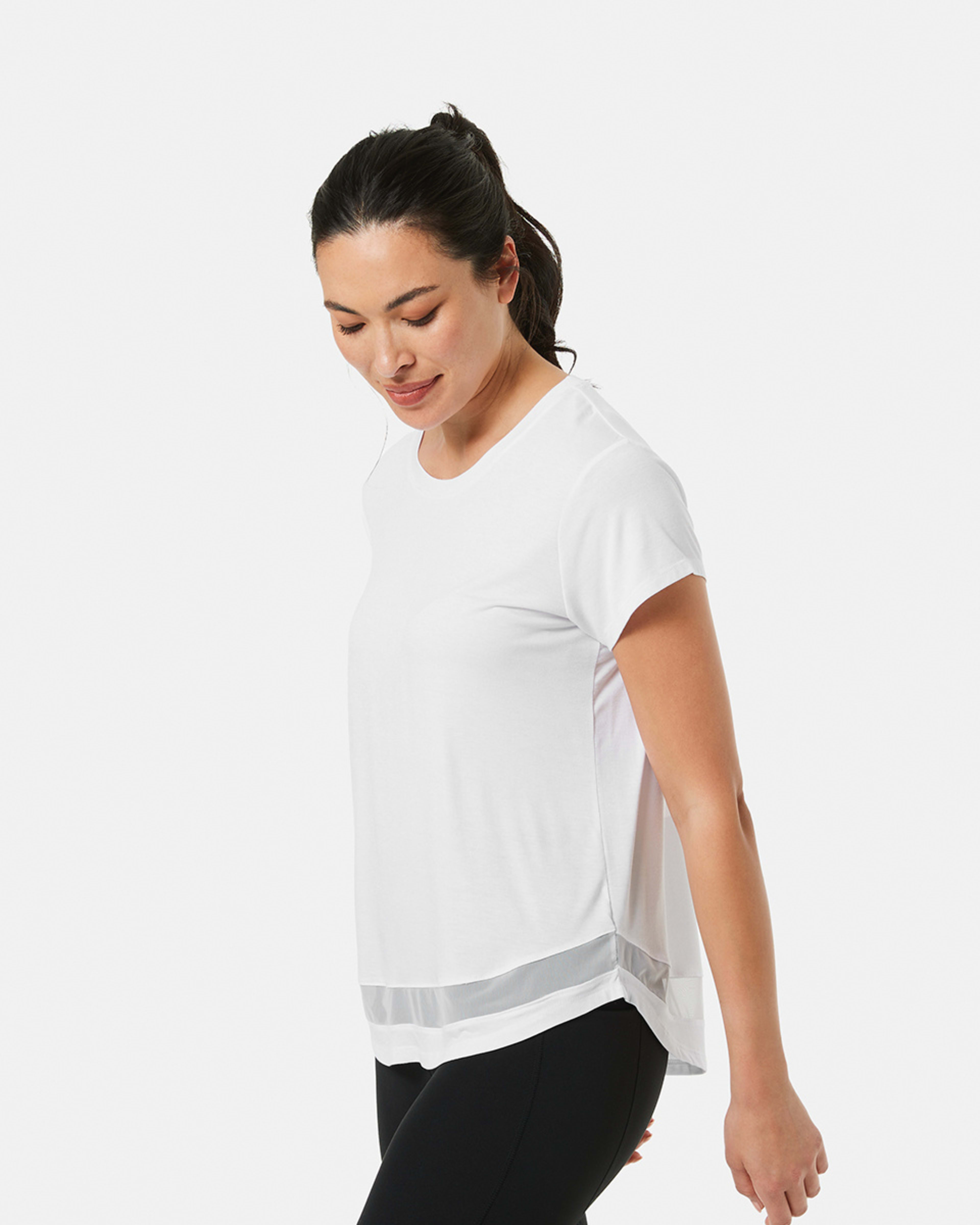 2 Active Womens Short Sleeve Mesh T-shirt WHITE, 2 of 5