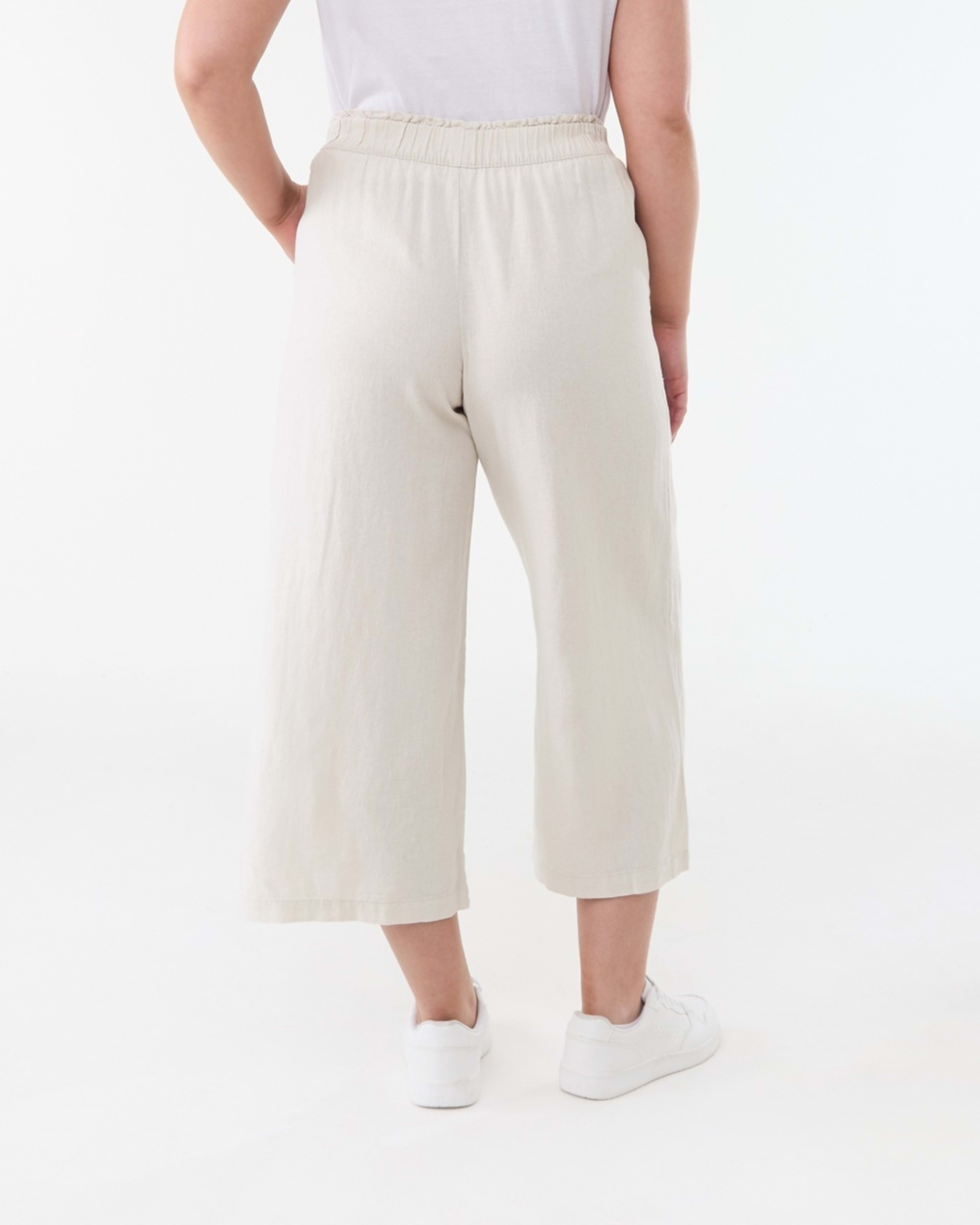 3 Linen Blend Culottes NATURAL BEIGE, 3 of 5